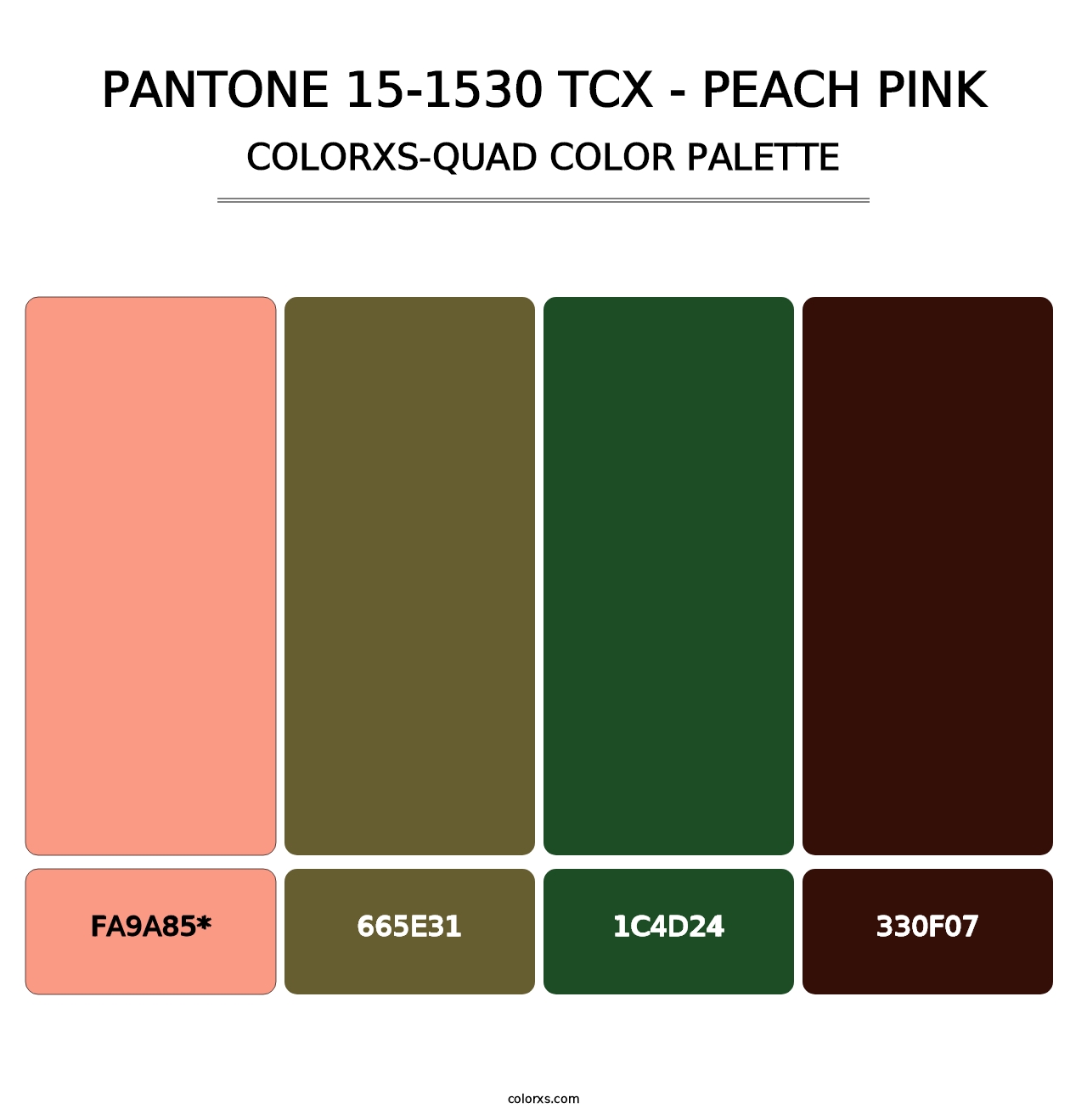 PANTONE 15-1530 TCX - Peach Pink - Colorxs Quad Palette