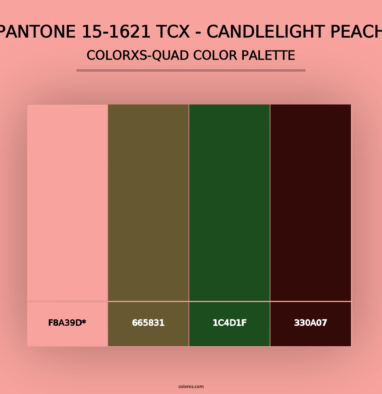 PANTONE 15-1621 TCX - Candlelight Peach - Colorxs Quad Palette