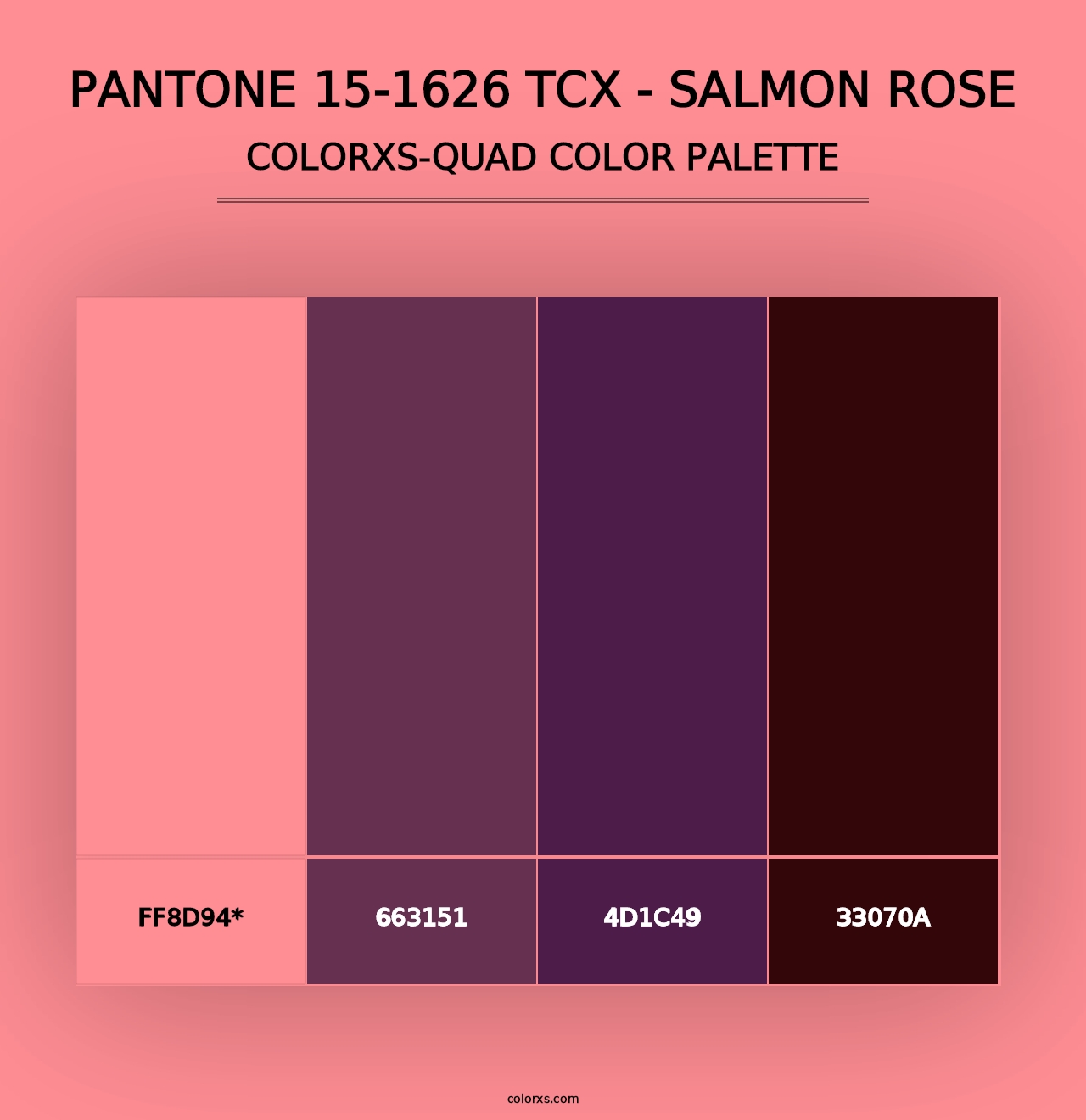 PANTONE 15-1626 TCX - Salmon Rose - Colorxs Quad Palette