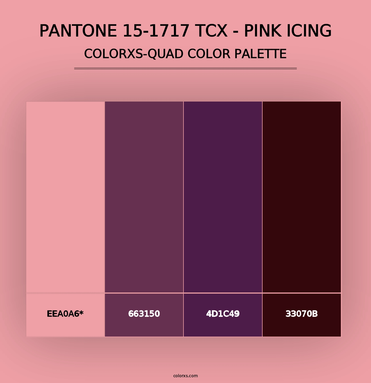 PANTONE 15-1717 TCX - Pink Icing - Colorxs Quad Palette