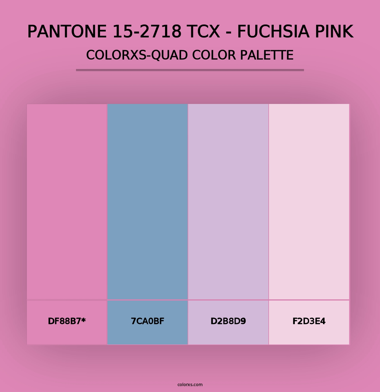 PANTONE 15-2718 TCX - Fuchsia Pink - Colorxs Quad Palette