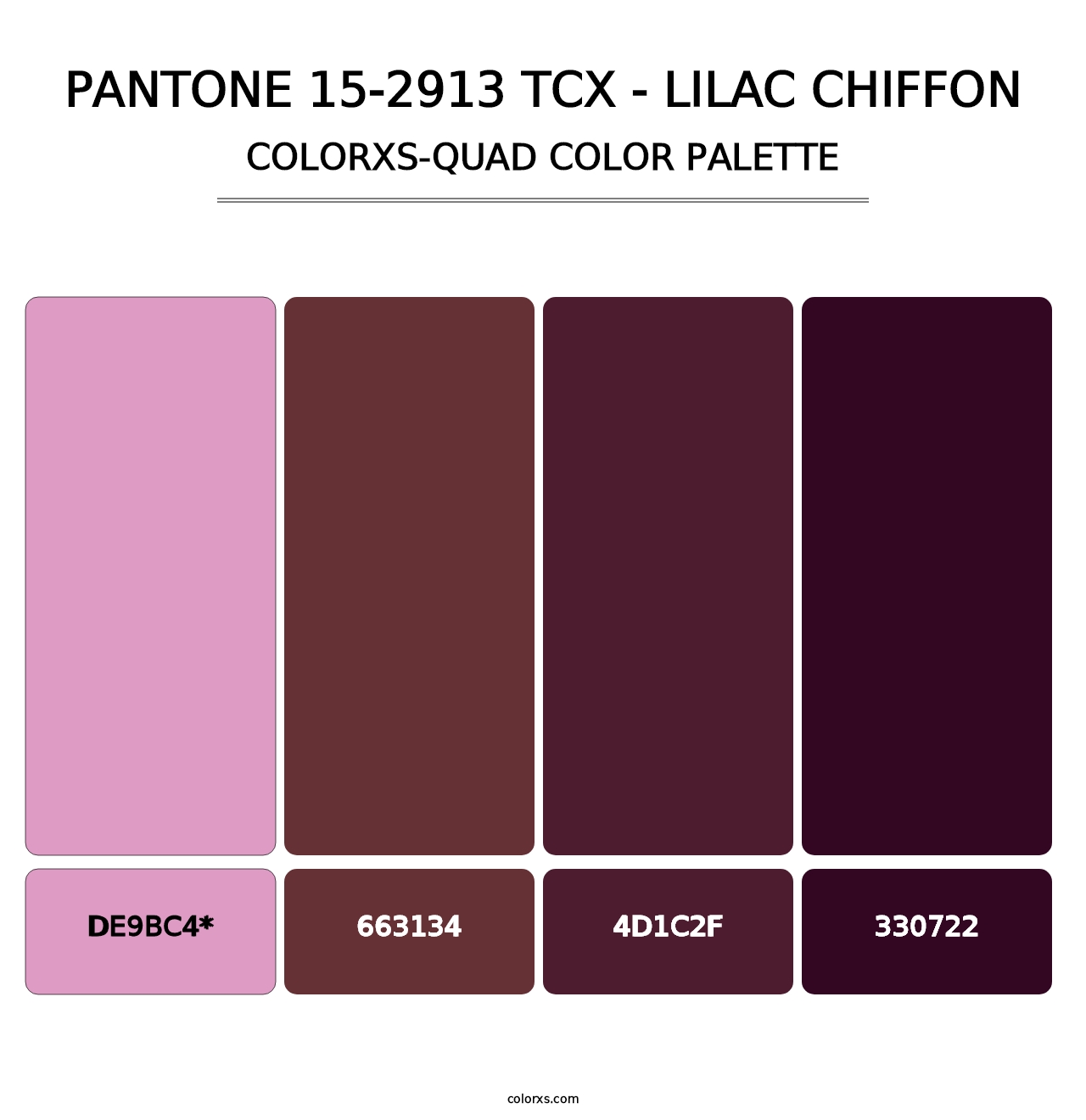 PANTONE 15-2913 TCX - Lilac Chiffon - Colorxs Quad Palette