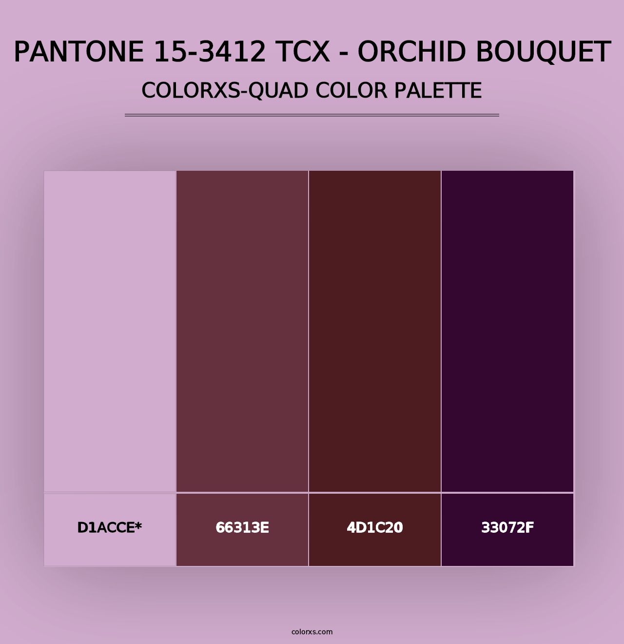 PANTONE 15-3412 TCX - Orchid Bouquet - Colorxs Quad Palette