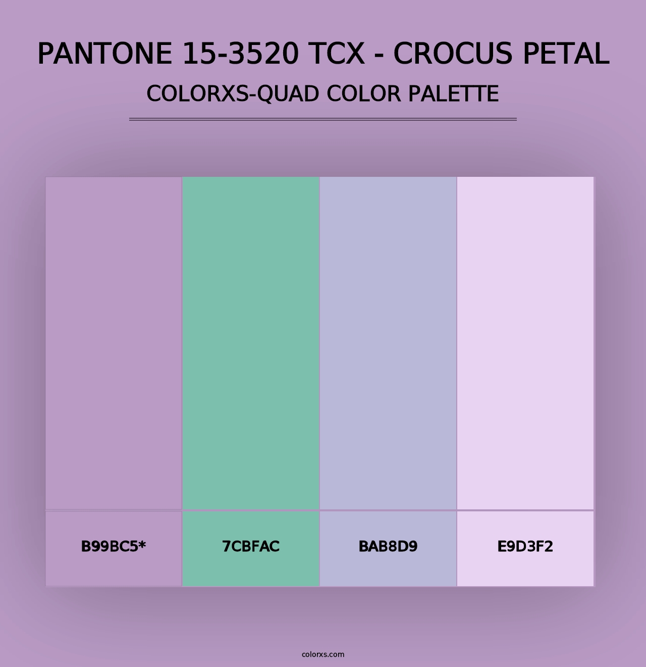 PANTONE 15-3520 TCX - Crocus Petal - Colorxs Quad Palette