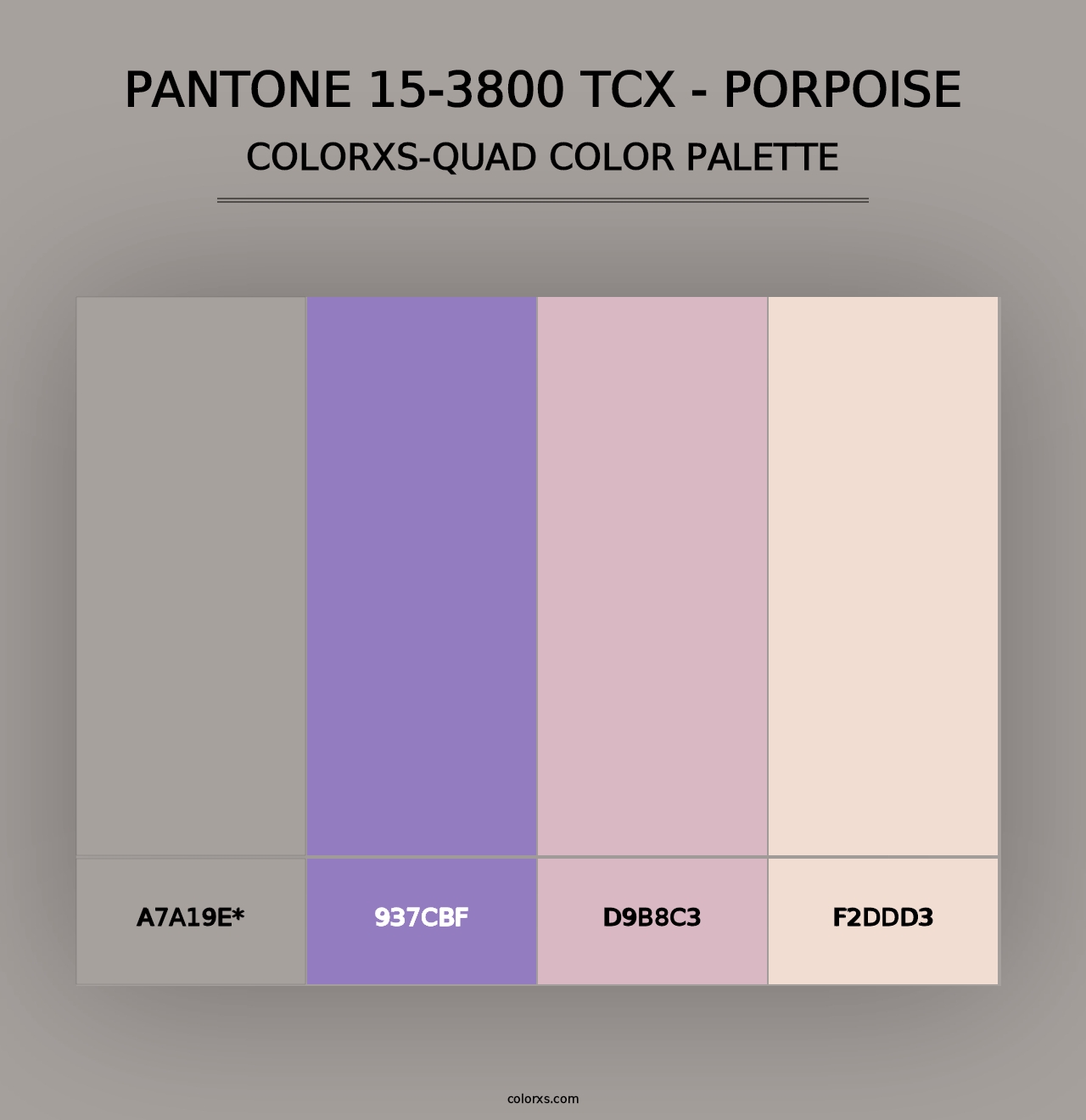 PANTONE 15-3800 TCX - Porpoise - Colorxs Quad Palette