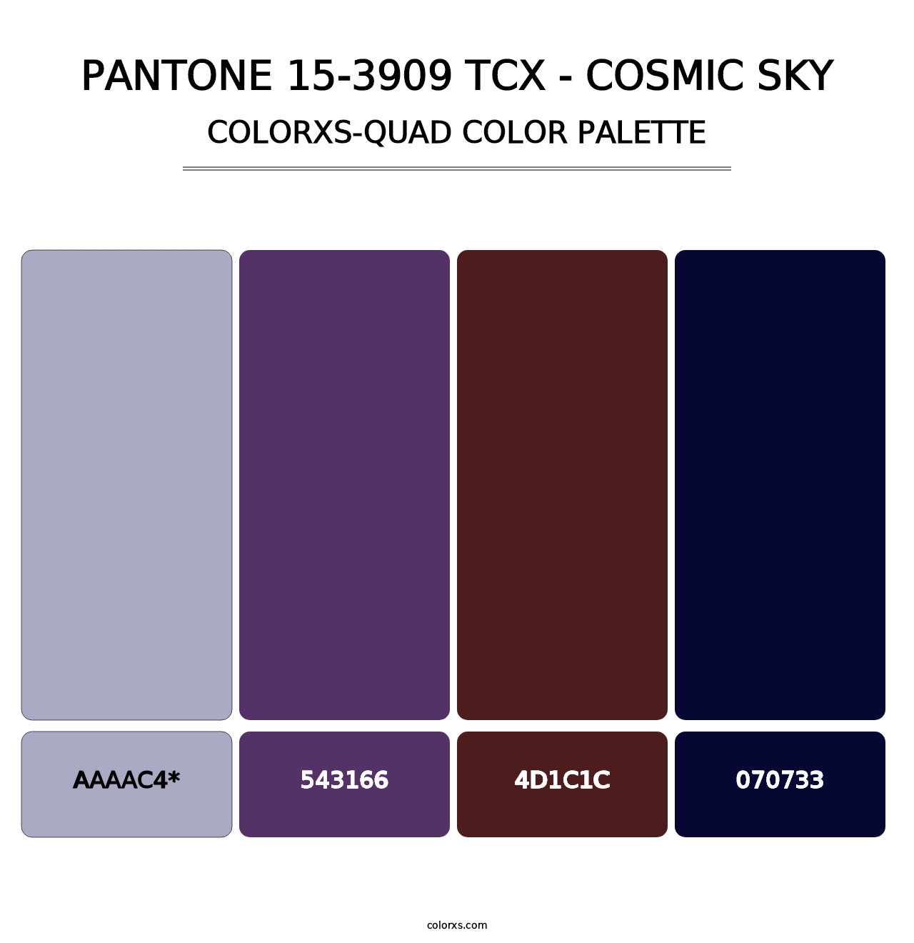 PANTONE 15-3909 TCX - Cosmic Sky - Colorxs Quad Palette