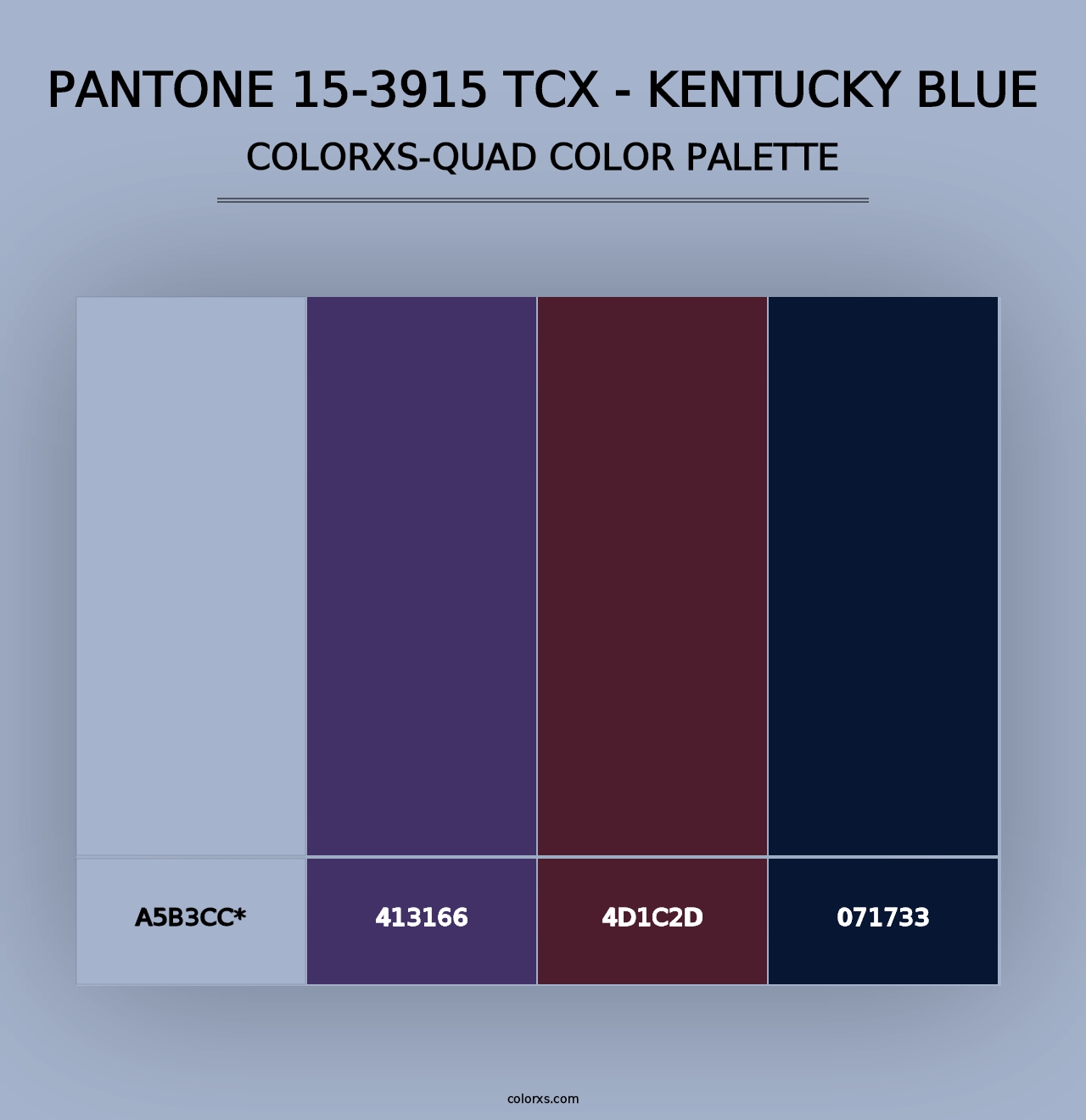 PANTONE 15-3915 TCX - Kentucky Blue - Colorxs Quad Palette