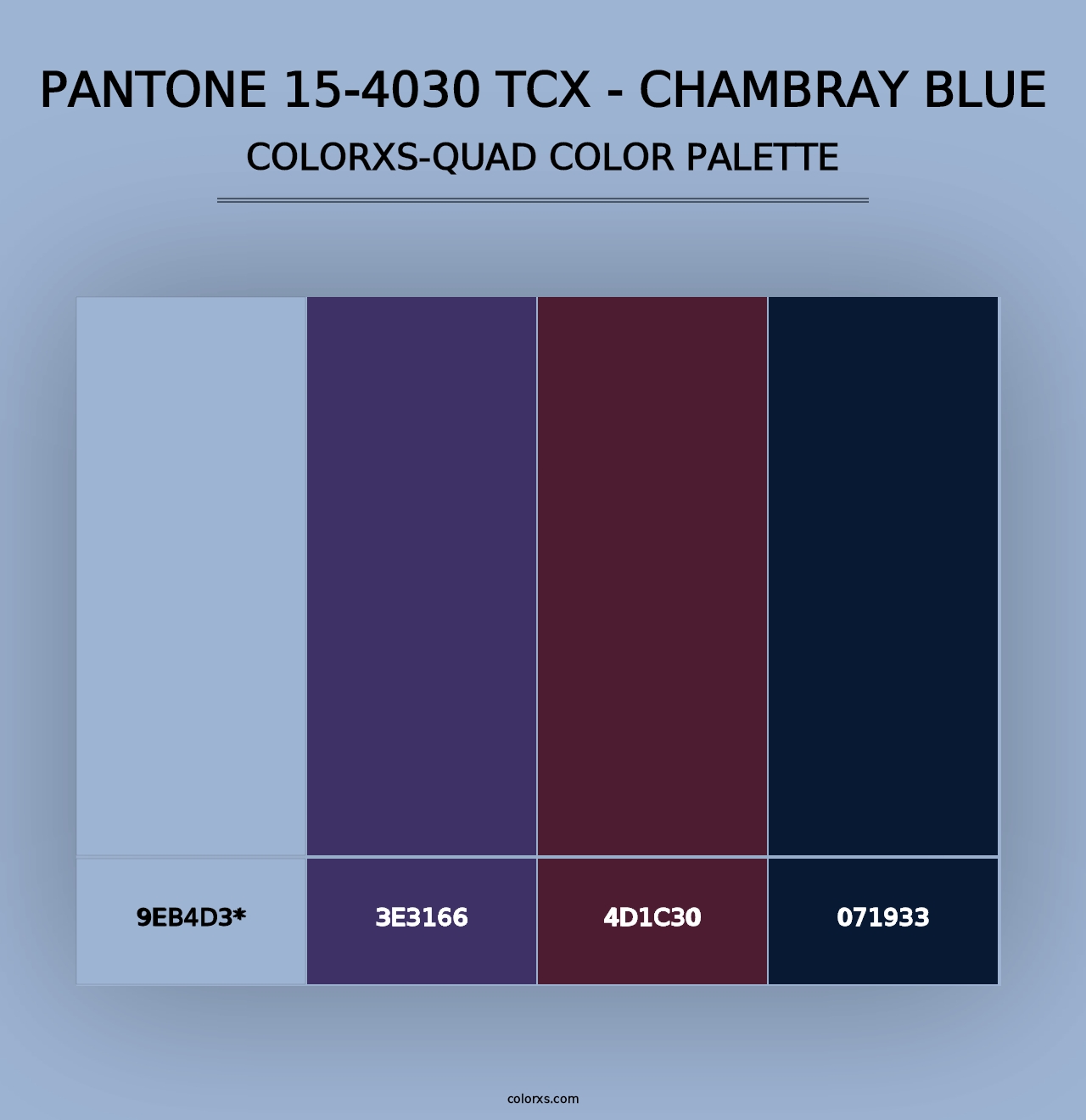 PANTONE 15-4030 TCX - Chambray Blue - Colorxs Quad Palette