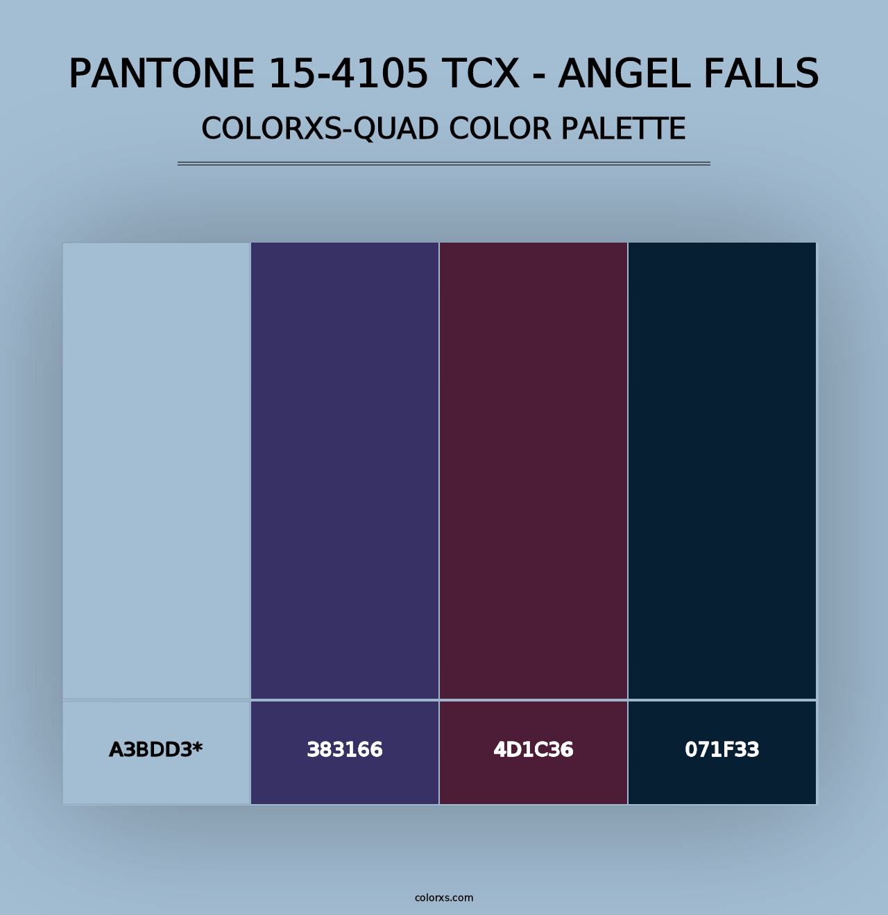 PANTONE 15-4105 TCX - Angel Falls - Colorxs Quad Palette