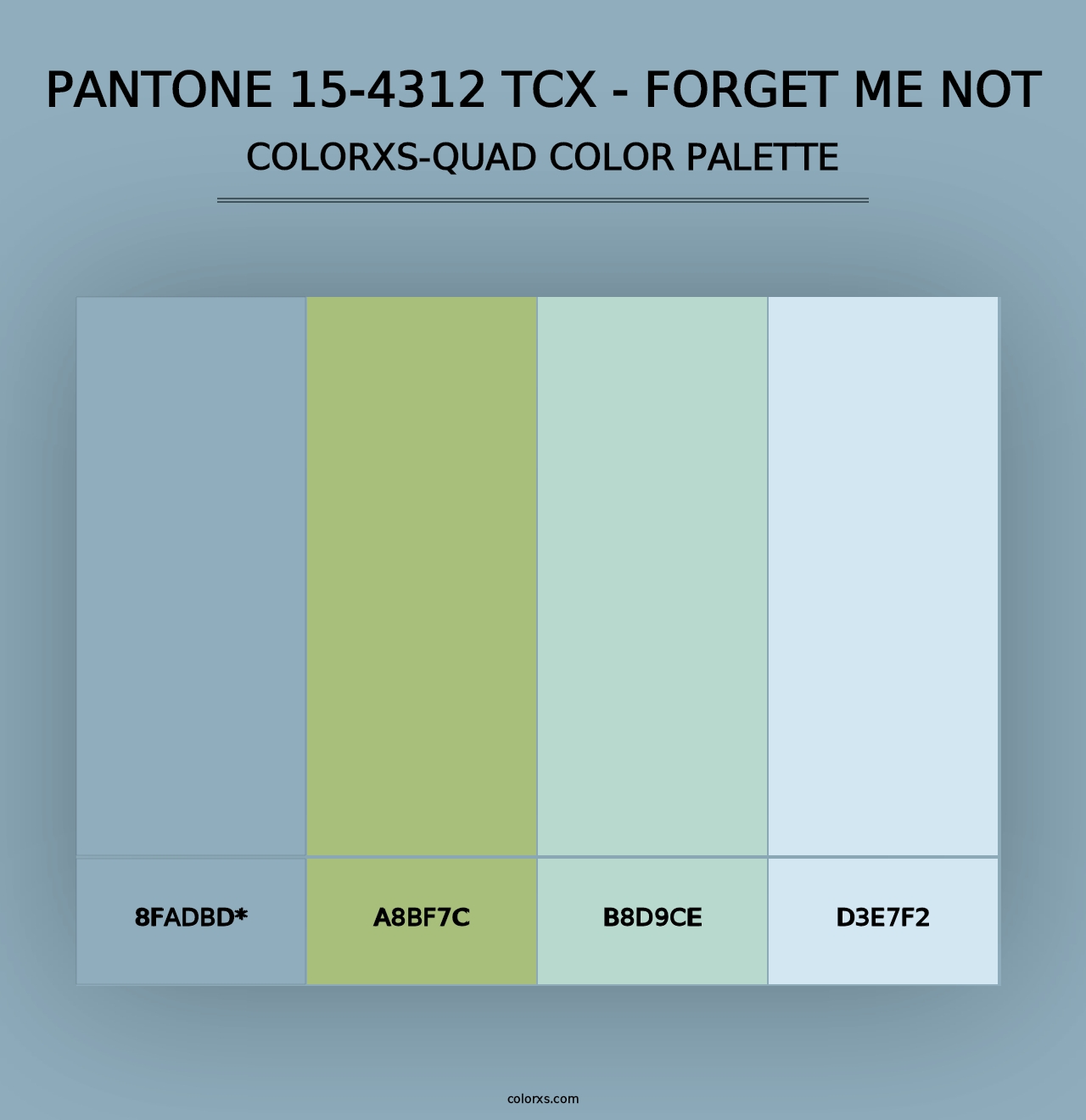 PANTONE 15-4312 TCX - Forget Me Not - Colorxs Quad Palette