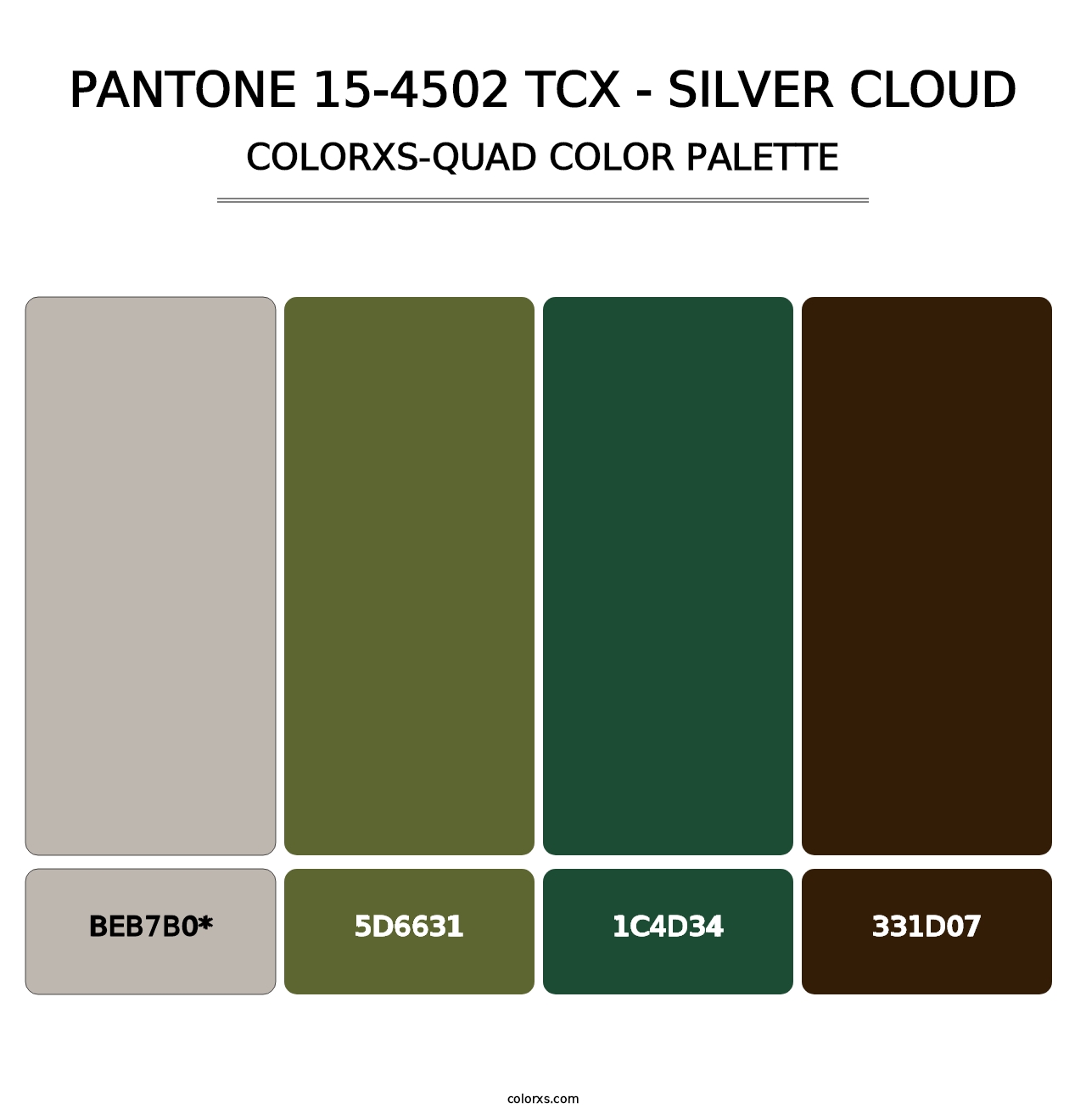 PANTONE 15-4502 TCX - Silver Cloud - Colorxs Quad Palette