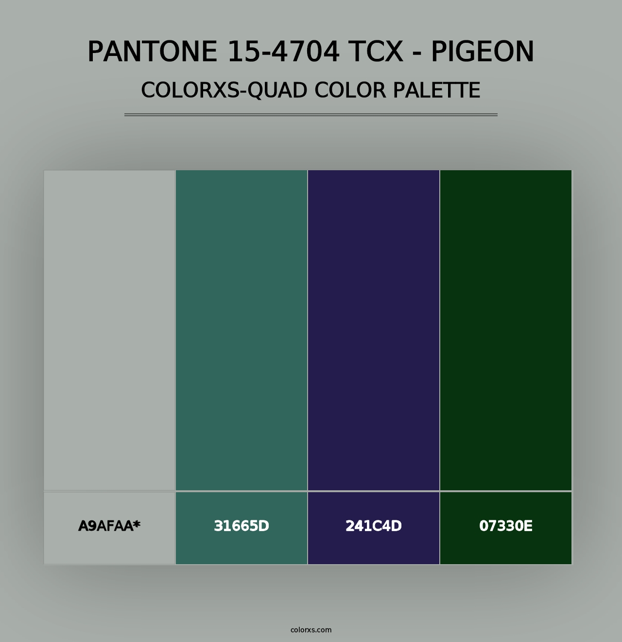 PANTONE 15-4704 TCX - Pigeon - Colorxs Quad Palette