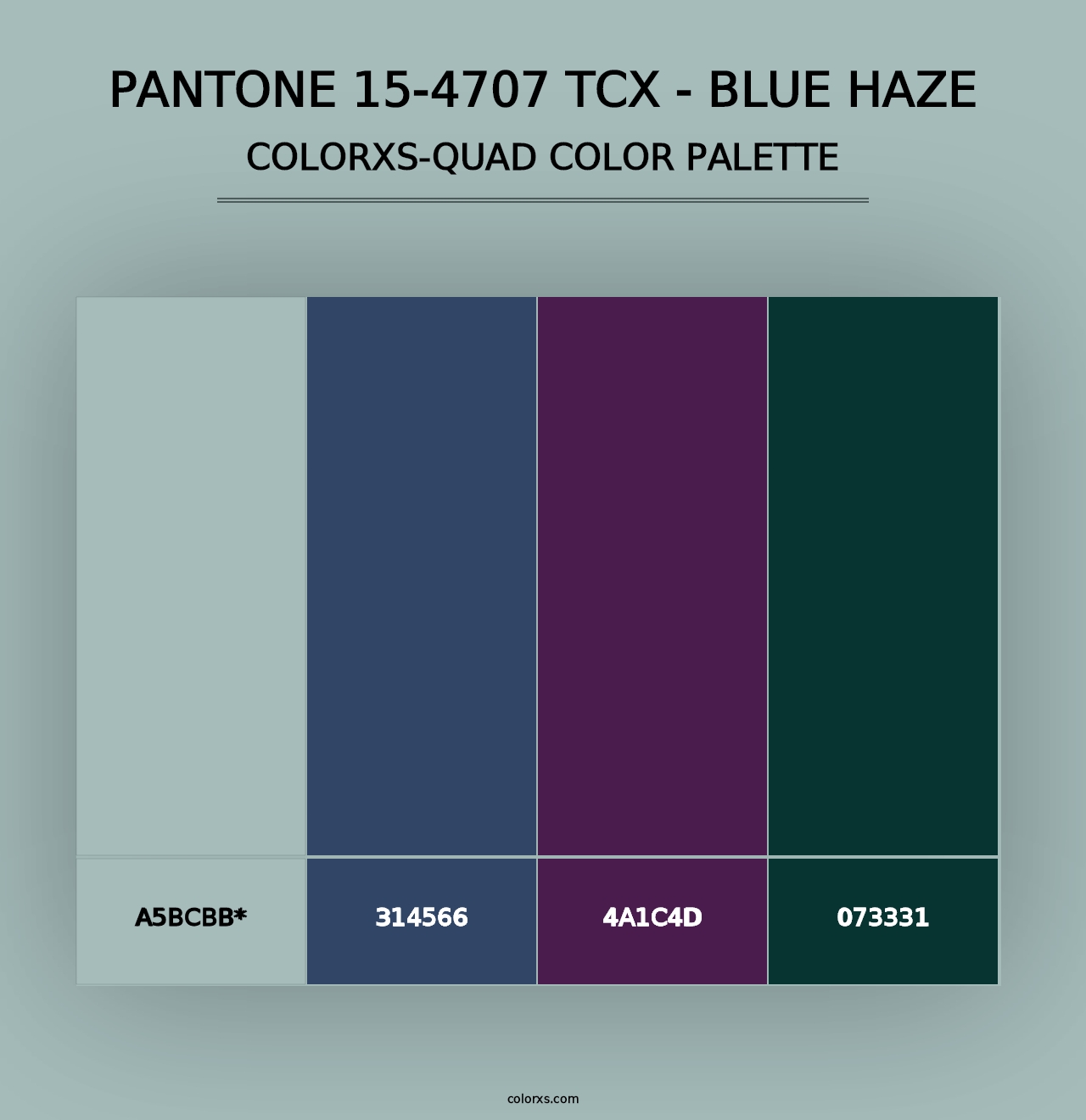 PANTONE 15-4707 TCX - Blue Haze - Colorxs Quad Palette