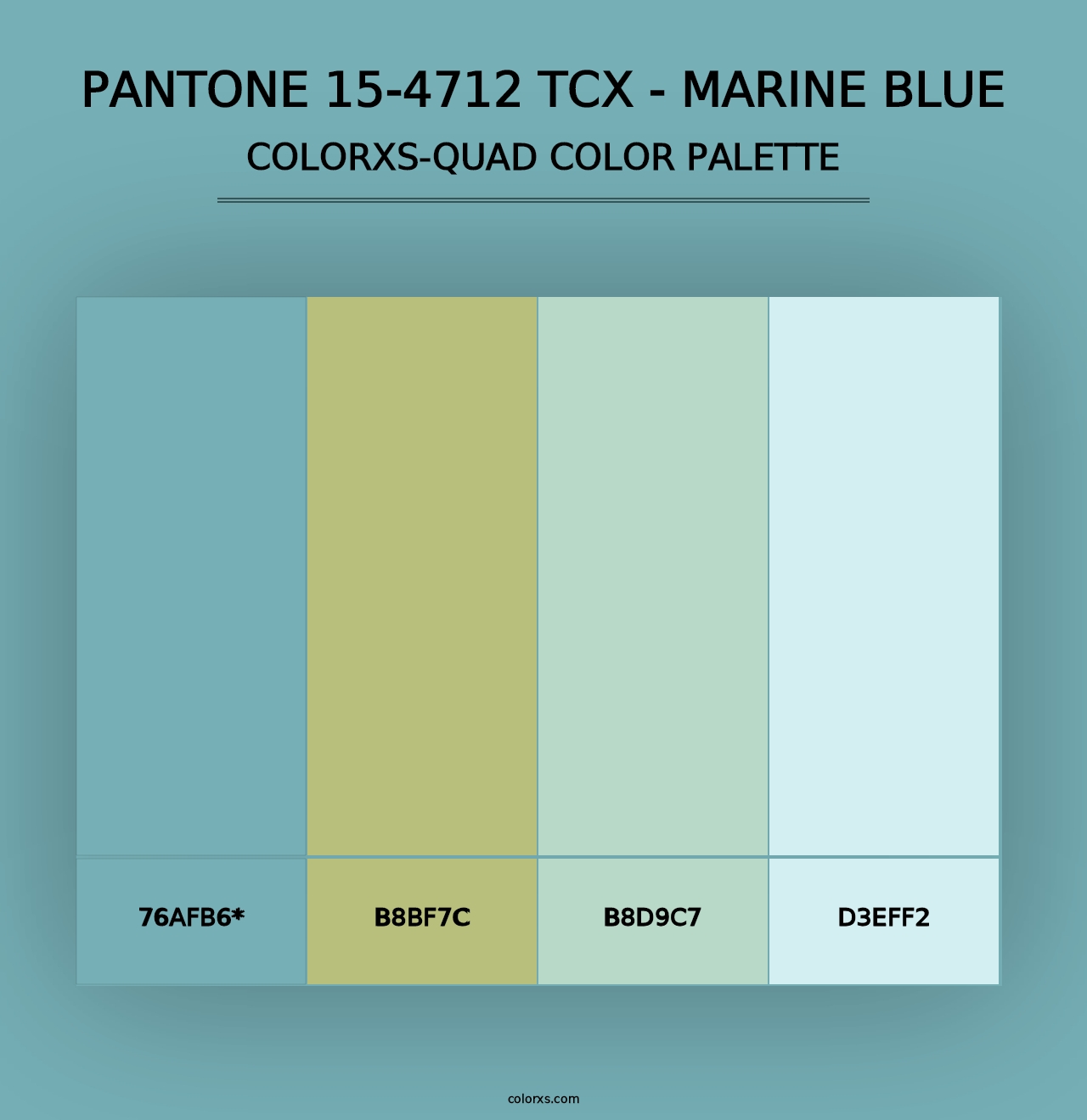 PANTONE 15-4712 TCX - Marine Blue - Colorxs Quad Palette