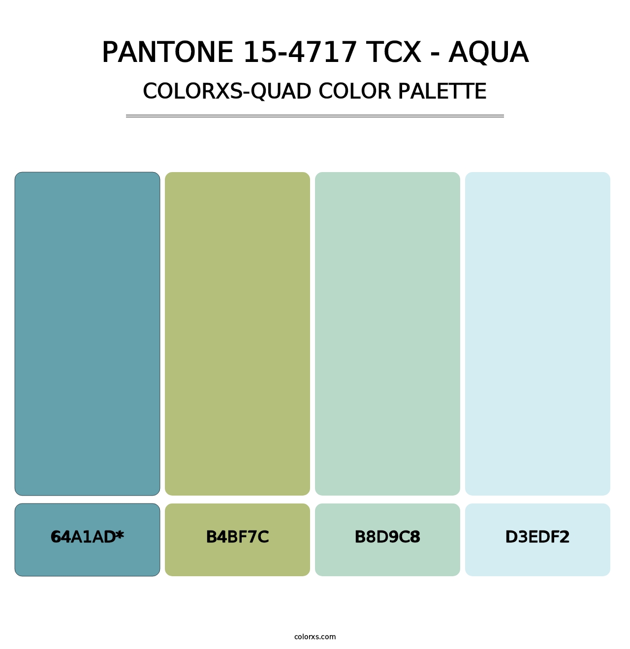 PANTONE 15-4717 TCX - Aqua - Colorxs Quad Palette