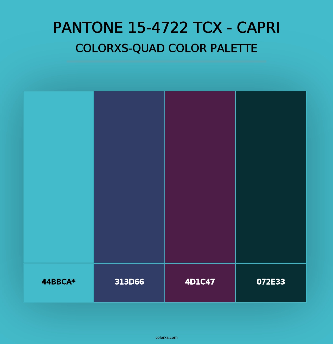 PANTONE 15-4722 TCX - Capri - Colorxs Quad Palette