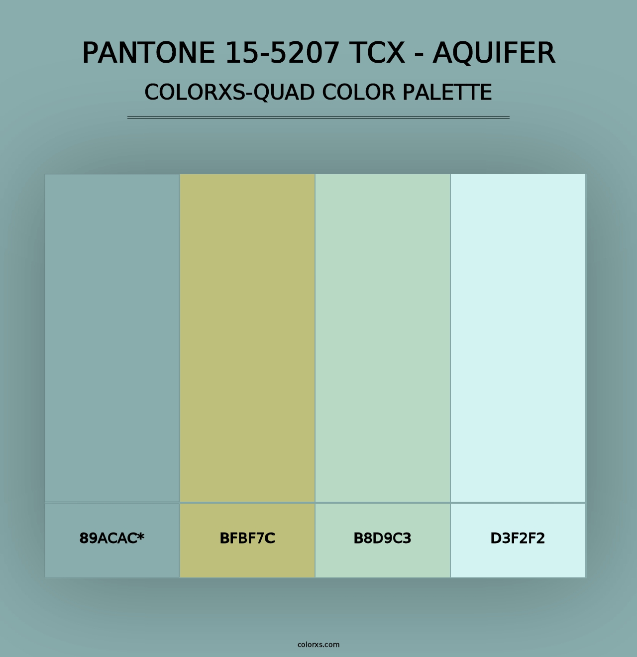 PANTONE 15-5207 TCX - Aquifer - Colorxs Quad Palette