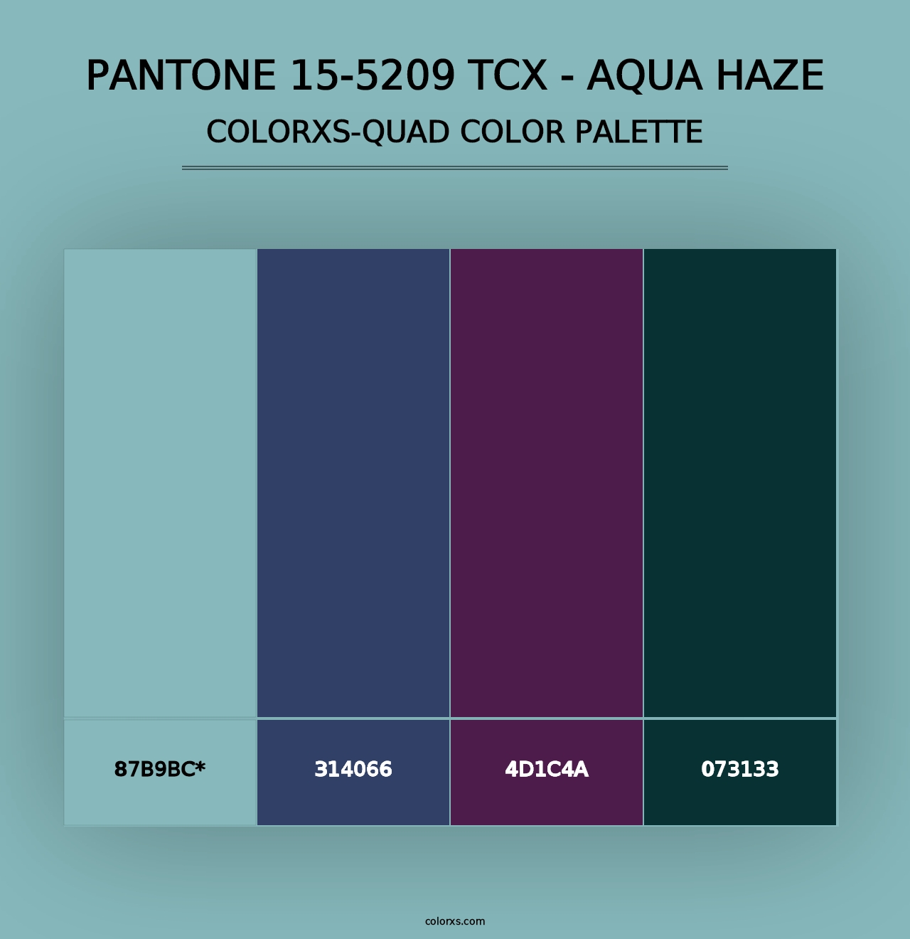 PANTONE 15-5209 TCX - Aqua Haze - Colorxs Quad Palette