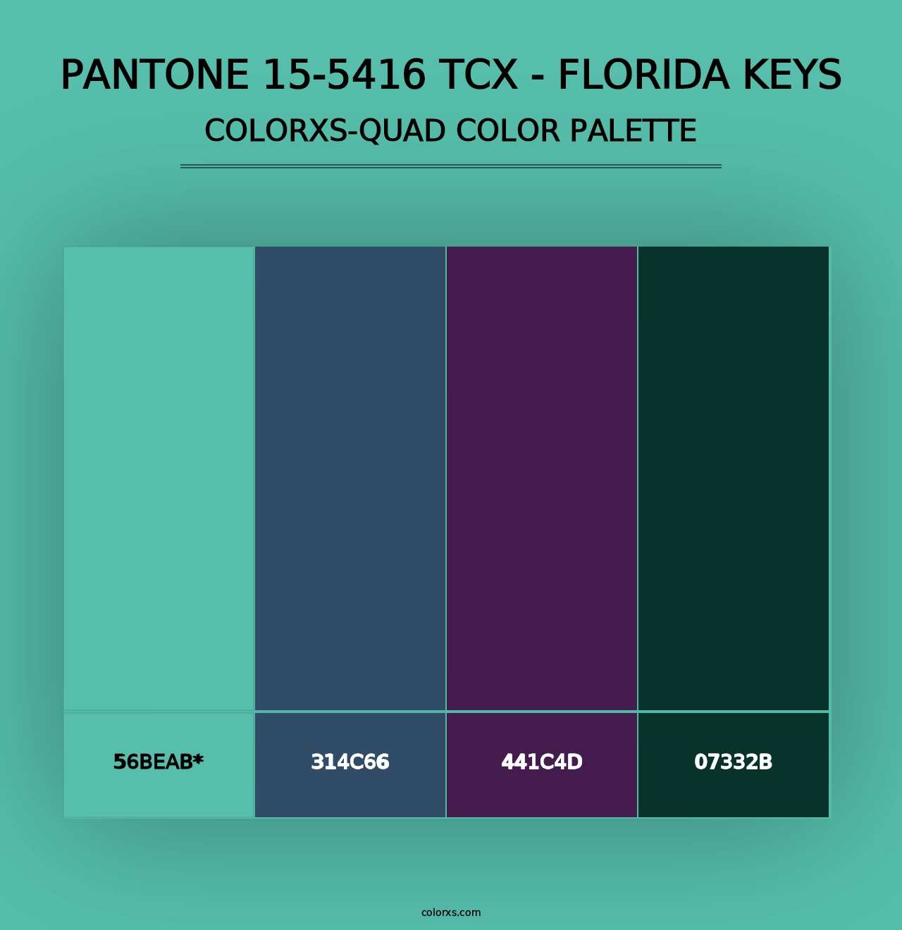 PANTONE 15-5416 TCX - Florida Keys - Colorxs Quad Palette