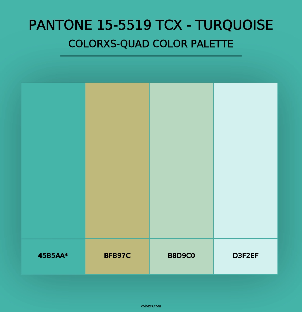 PANTONE 15-5519 TCX - Turquoise - Colorxs Quad Palette