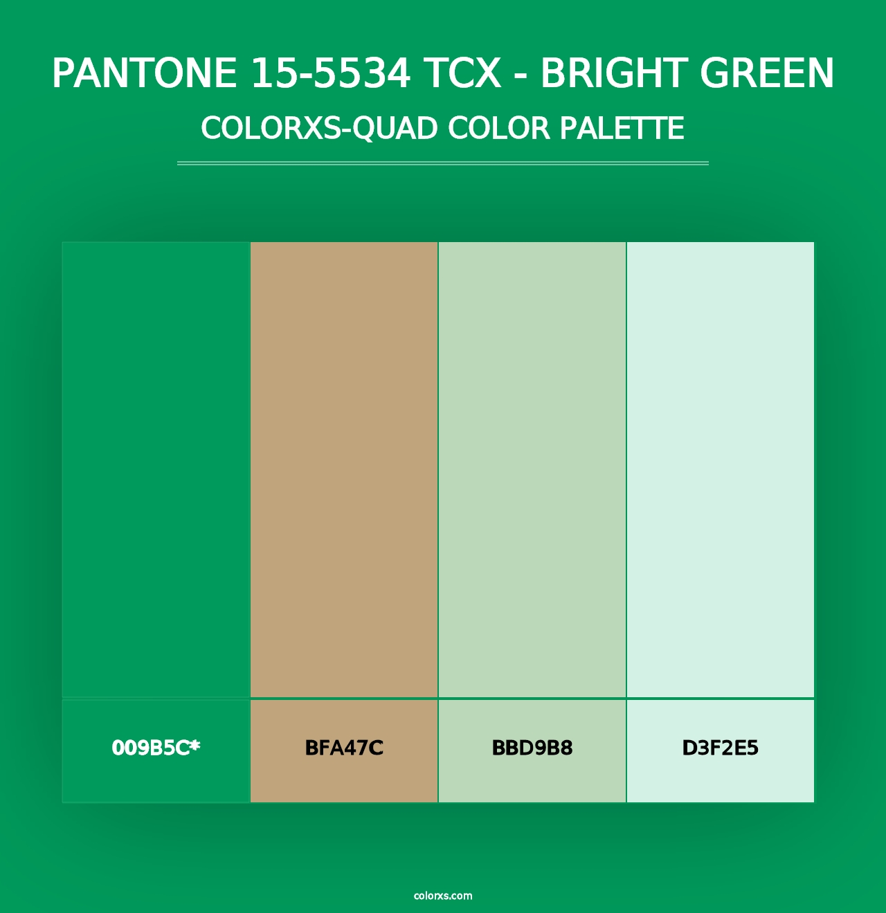 PANTONE 15-5534 TCX - Bright Green - Colorxs Quad Palette