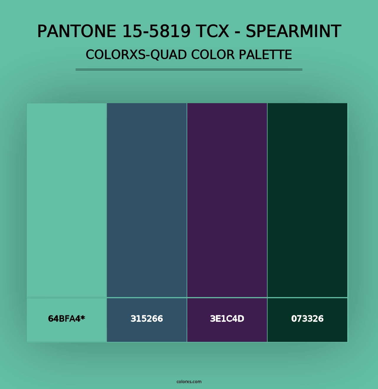 PANTONE 15-5819 TCX - Spearmint - Colorxs Quad Palette