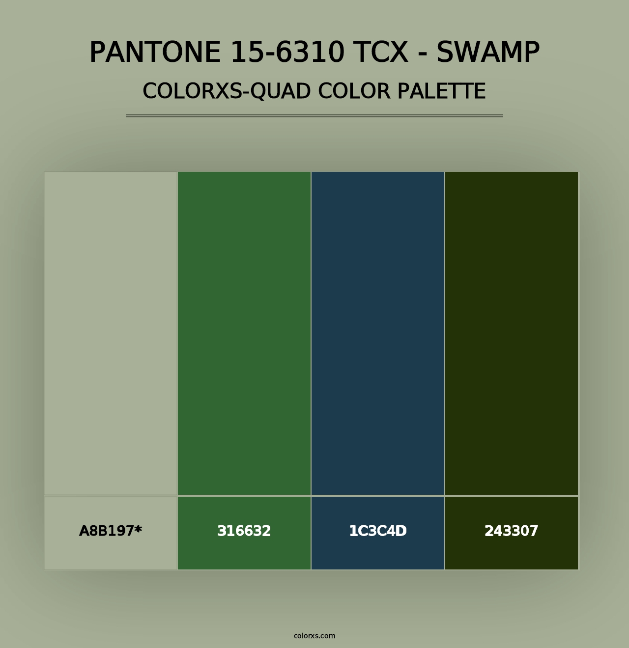 PANTONE 15-6310 TCX - Swamp - Colorxs Quad Palette