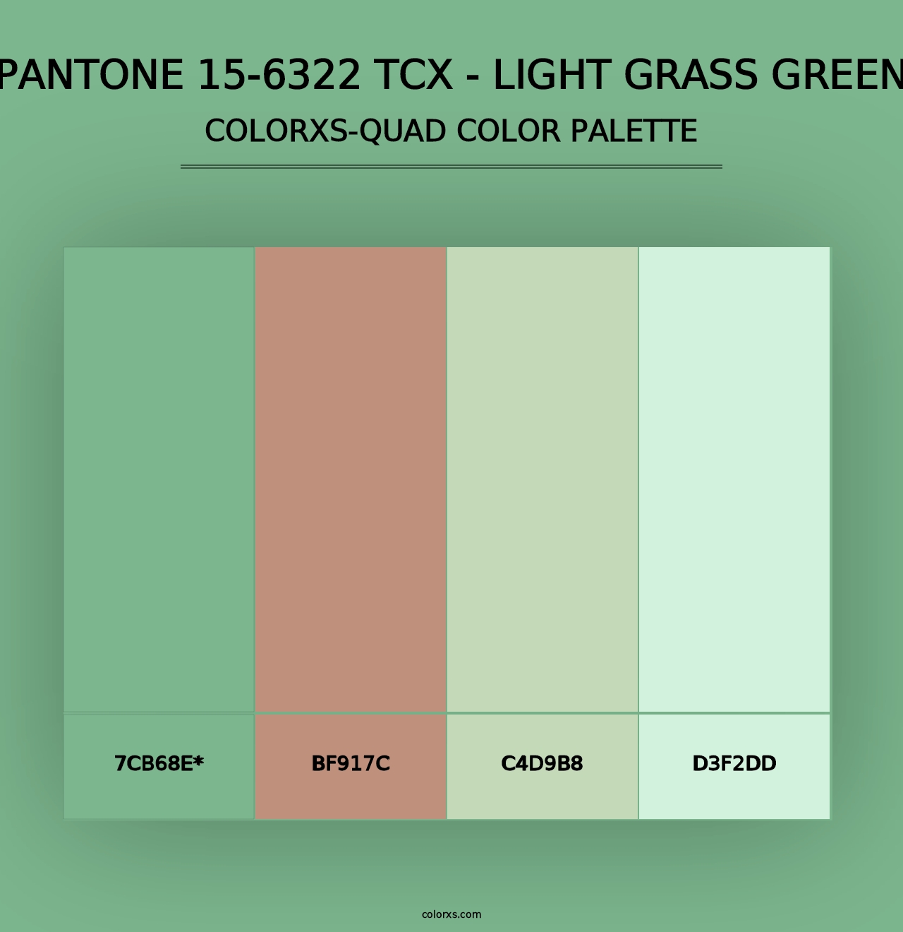 PANTONE 15-6322 TCX - Light Grass Green - Colorxs Quad Palette