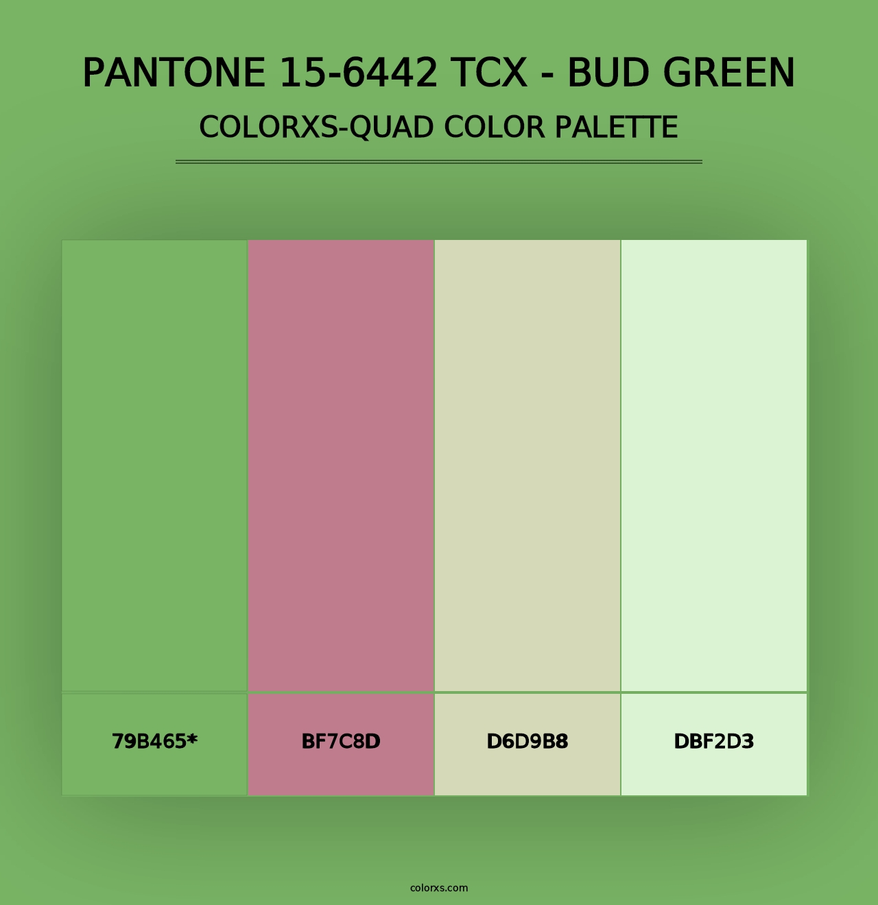 PANTONE 15-6442 TCX - Bud Green - Colorxs Quad Palette