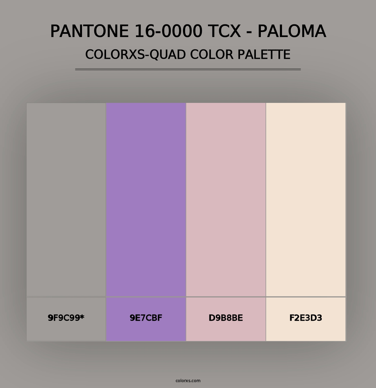 PANTONE 16-0000 TCX - Paloma - Colorxs Quad Palette