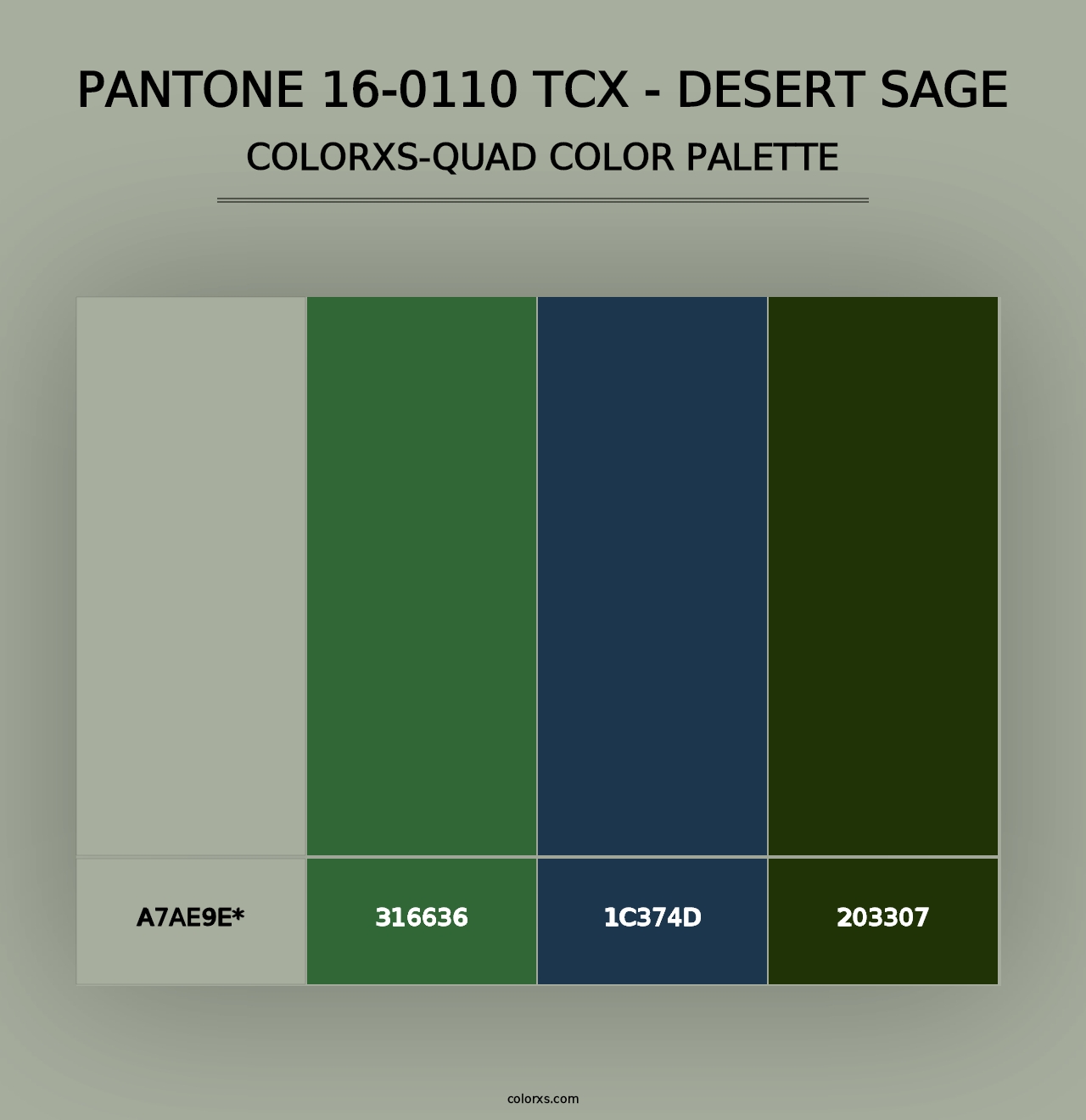 PANTONE 16-0110 TCX - Desert Sage - Colorxs Quad Palette