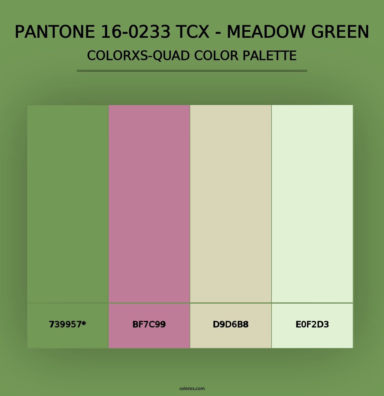 PANTONE 16-0233 TCX - Meadow Green - Colorxs Quad Palette