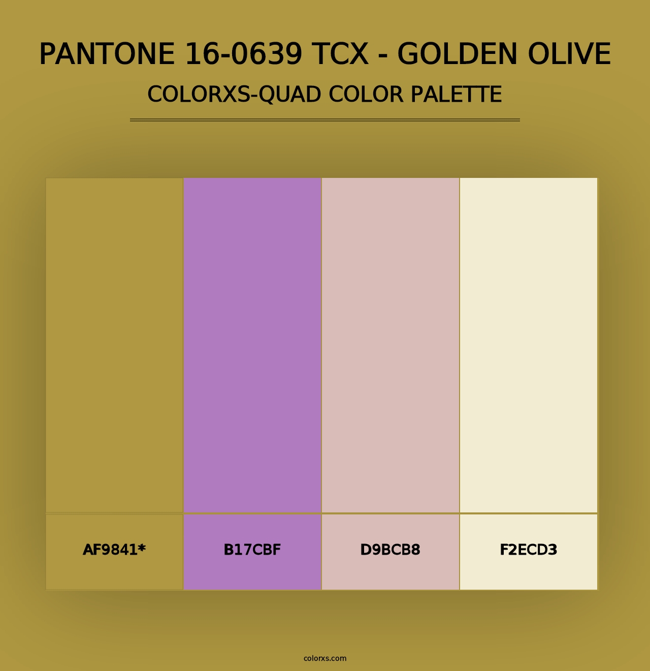 PANTONE 16-0639 TCX - Golden Olive - Colorxs Quad Palette