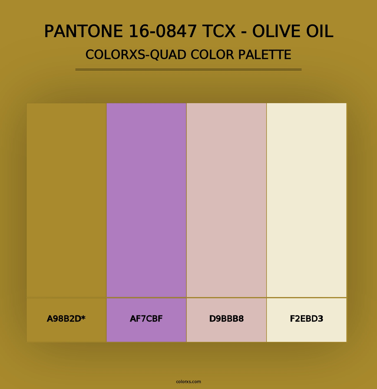 PANTONE 16-0847 TCX - Olive Oil - Colorxs Quad Palette