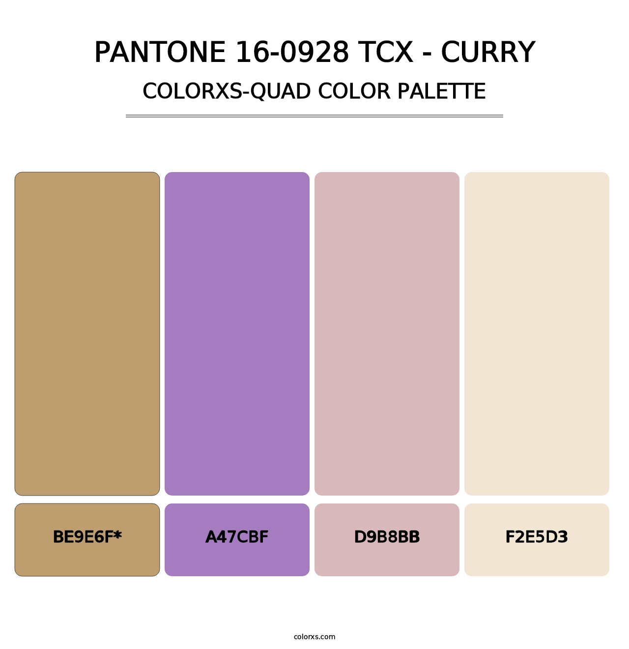 PANTONE 16-0928 TCX - Curry - Colorxs Quad Palette