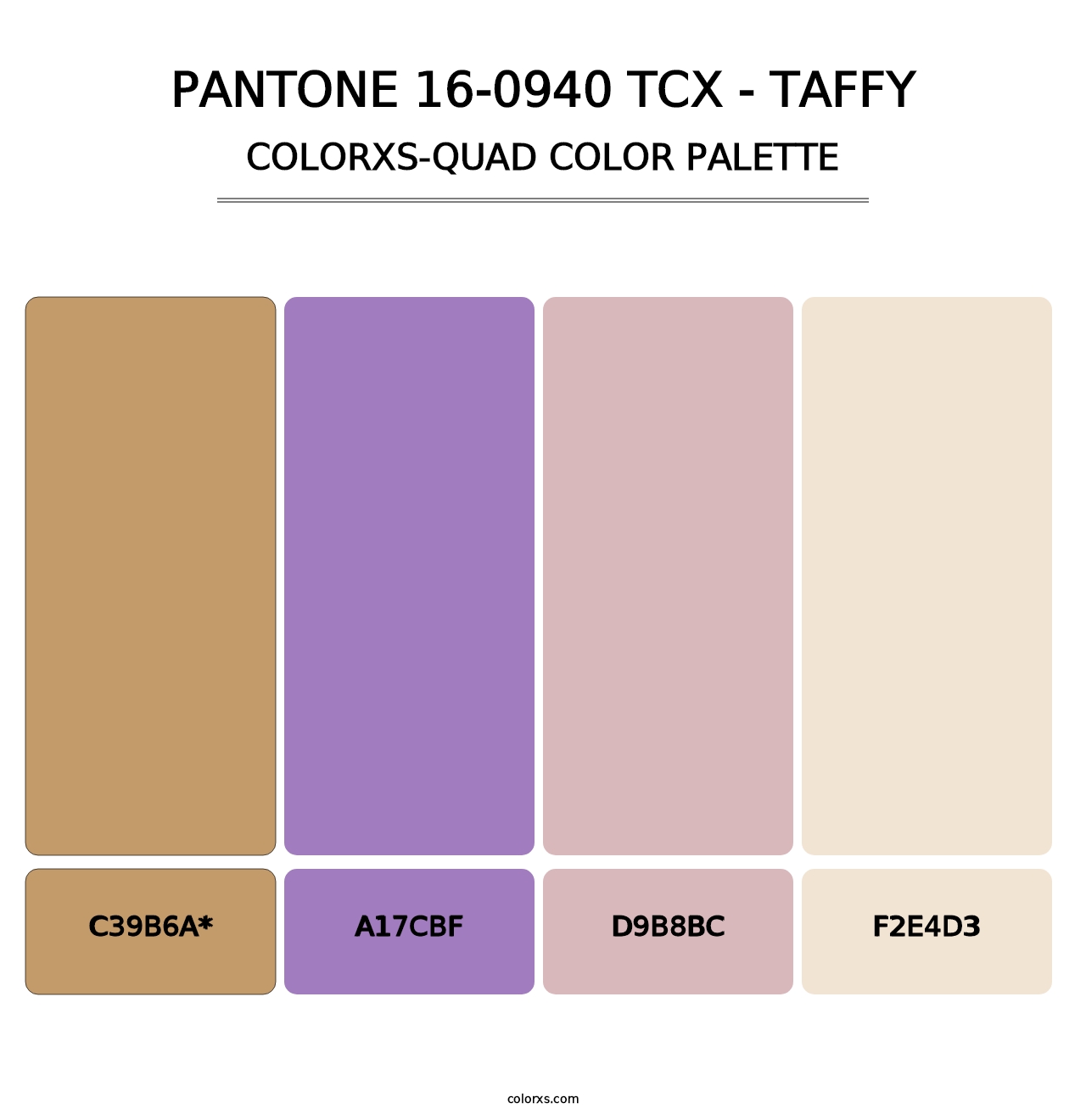 PANTONE 16-0940 TCX - Taffy - Colorxs Quad Palette