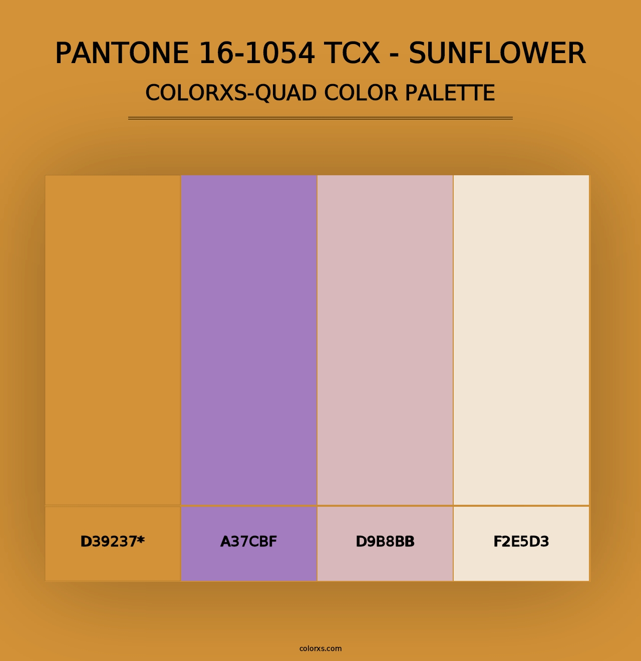 PANTONE 16-1054 TCX - Sunflower - Colorxs Quad Palette