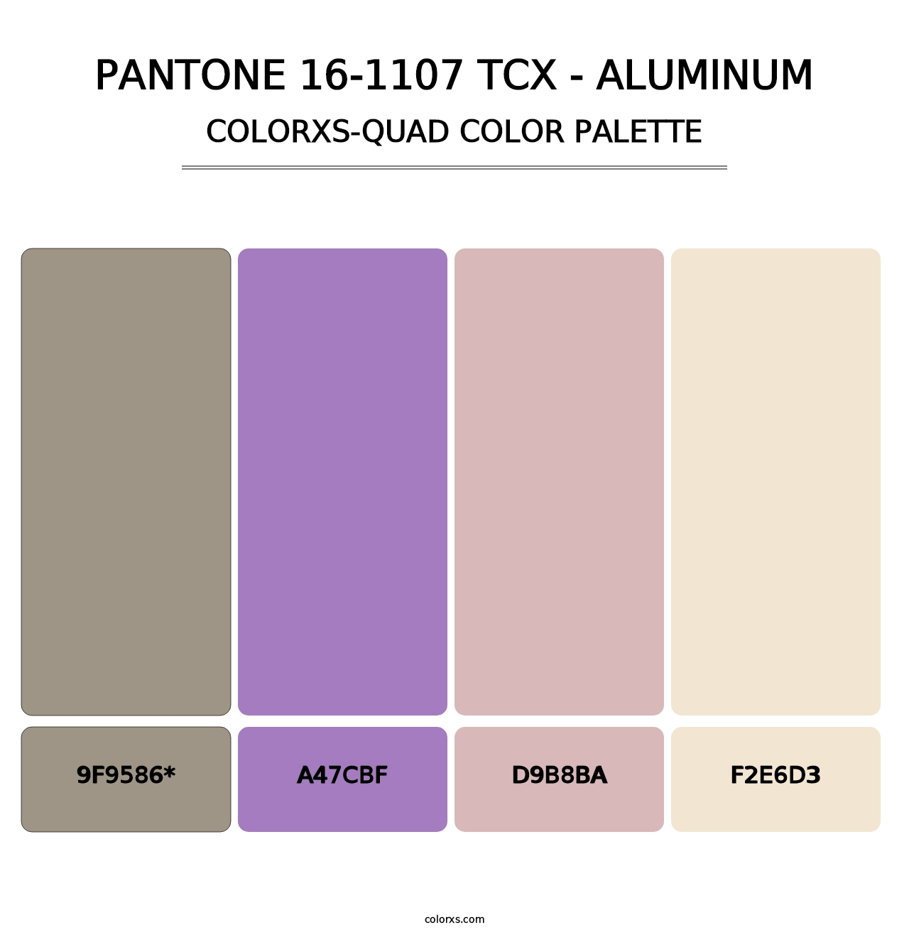 PANTONE 16-1107 TCX - Aluminum - Colorxs Quad Palette