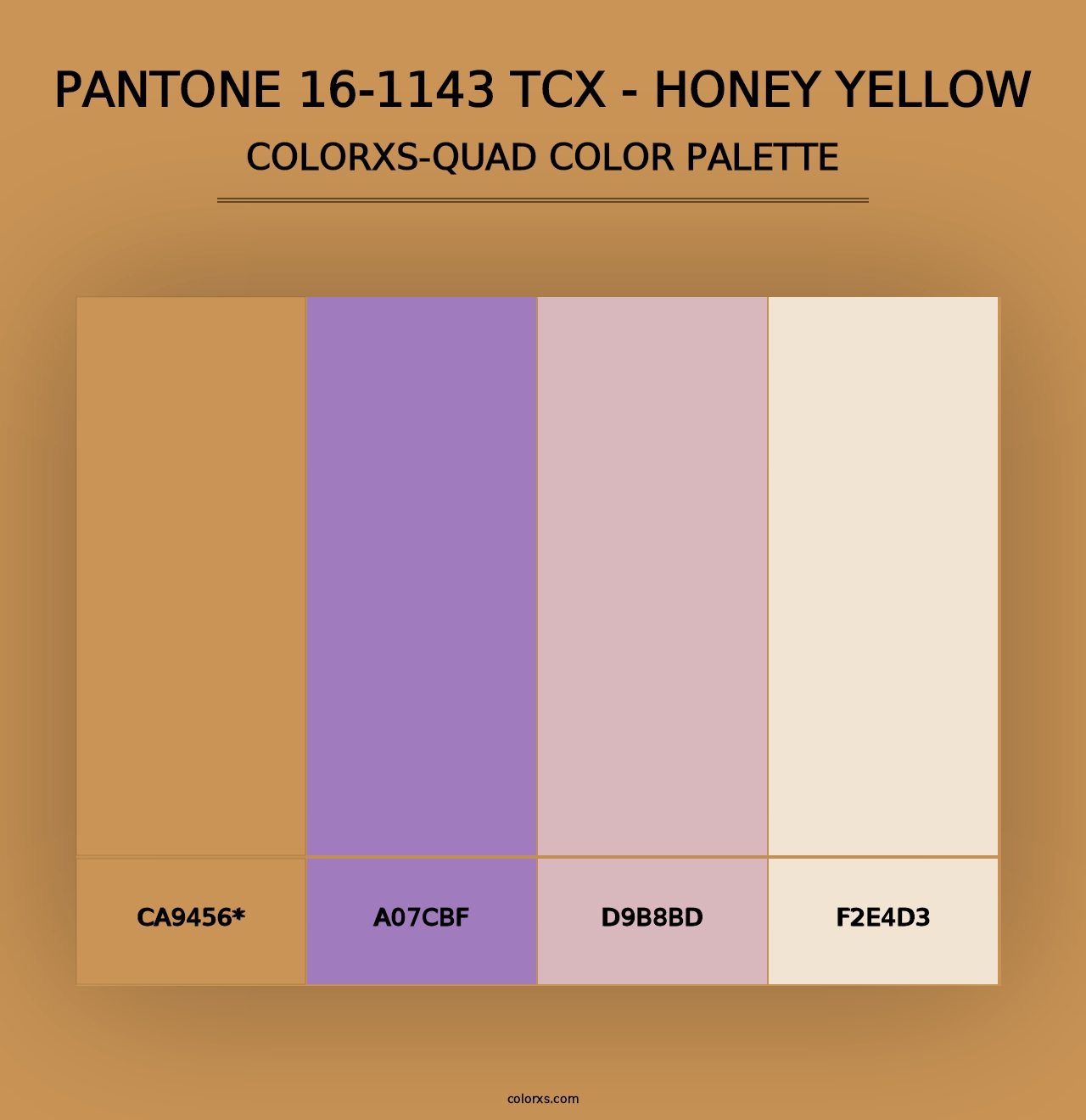 PANTONE 16-1143 TCX - Honey Yellow - Colorxs Quad Palette