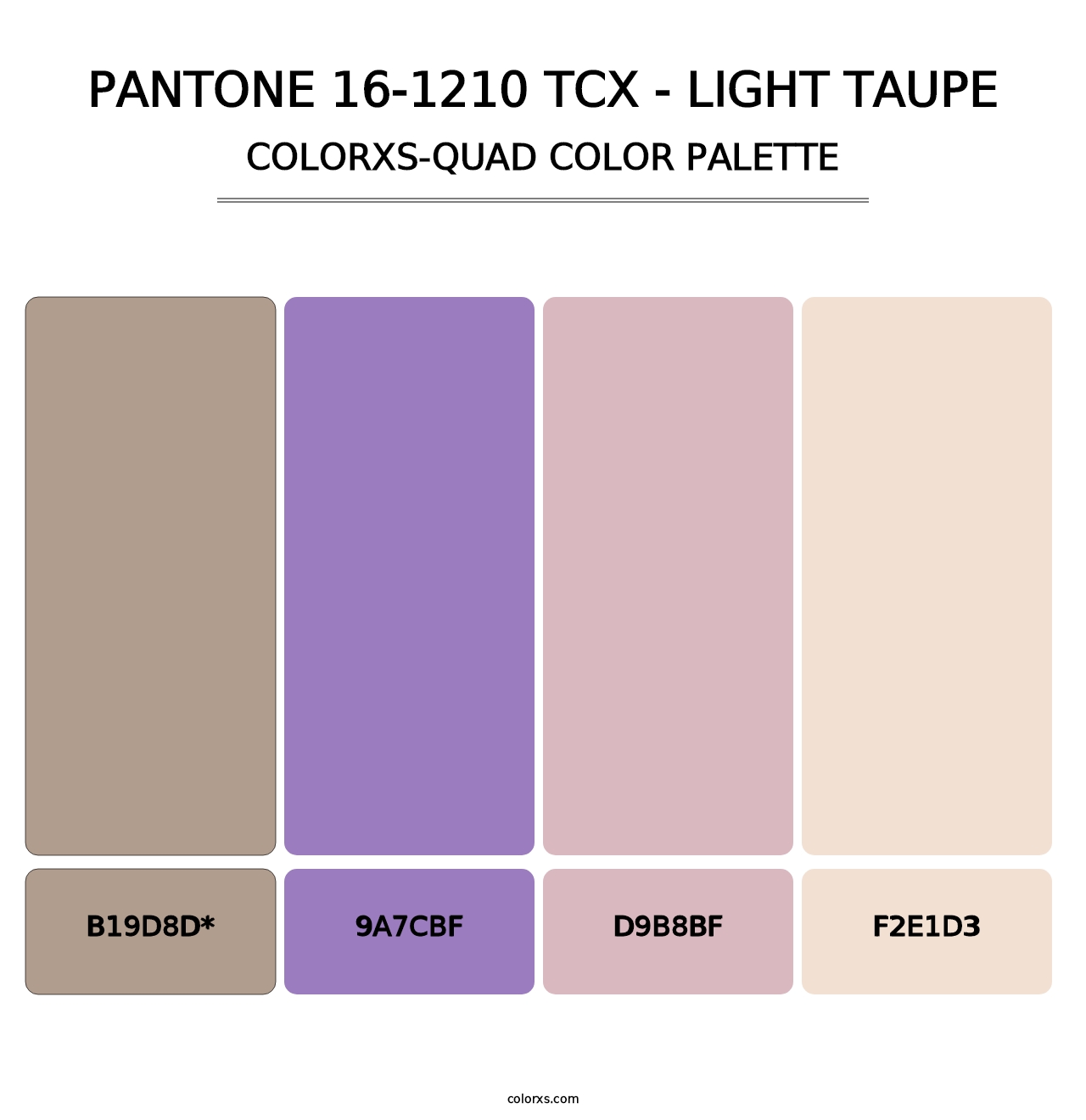 PANTONE 16-1210 TCX - Light Taupe - Colorxs Quad Palette