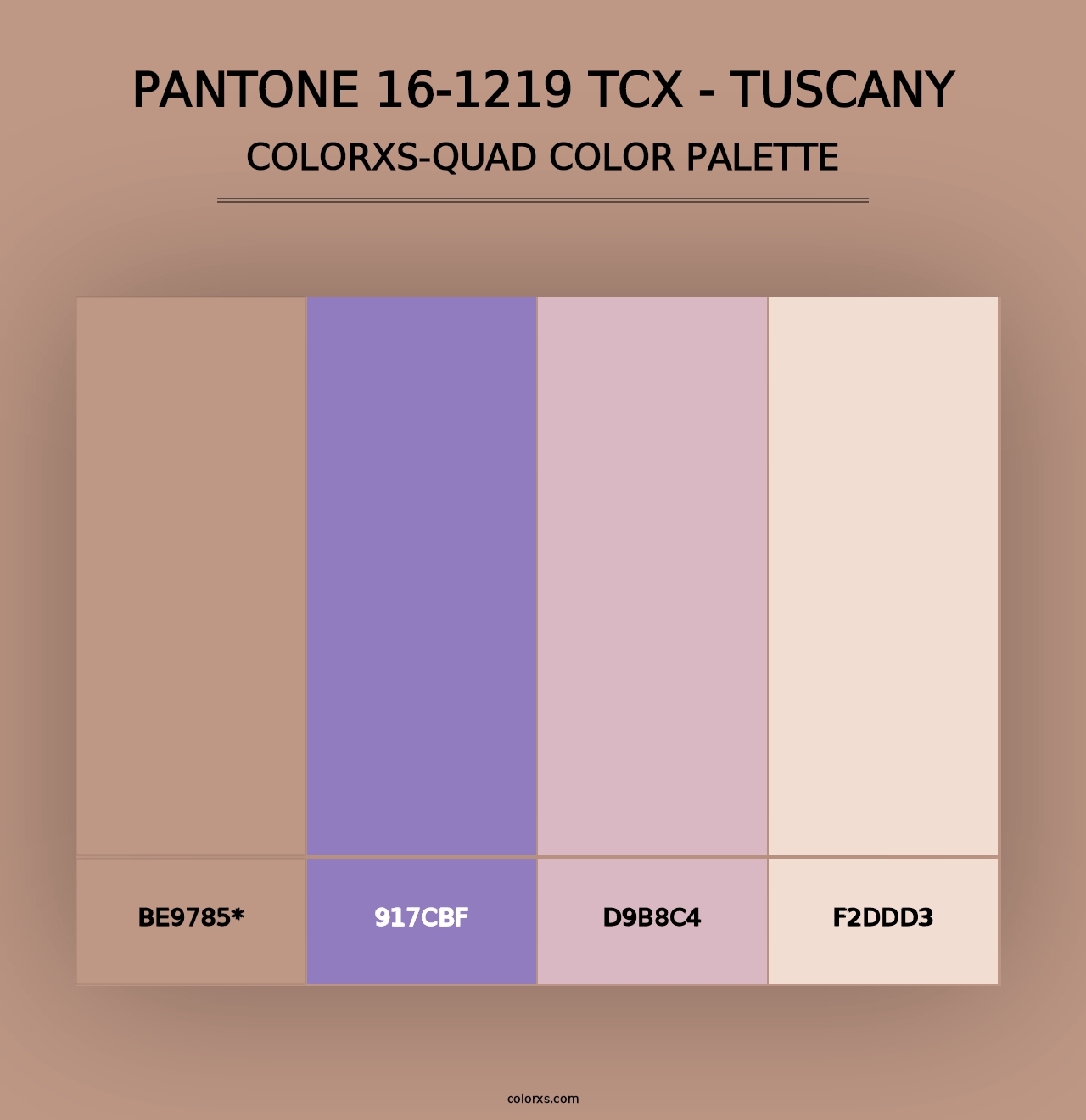 PANTONE 16-1219 TCX - Tuscany - Colorxs Quad Palette