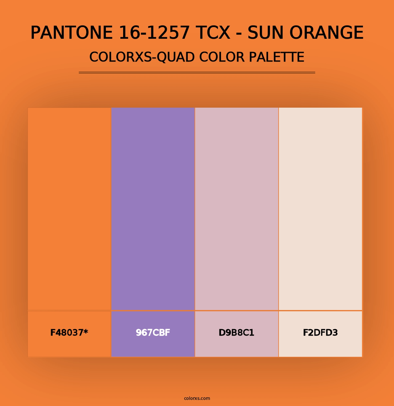 PANTONE 16-1257 TCX - Sun Orange - Colorxs Quad Palette