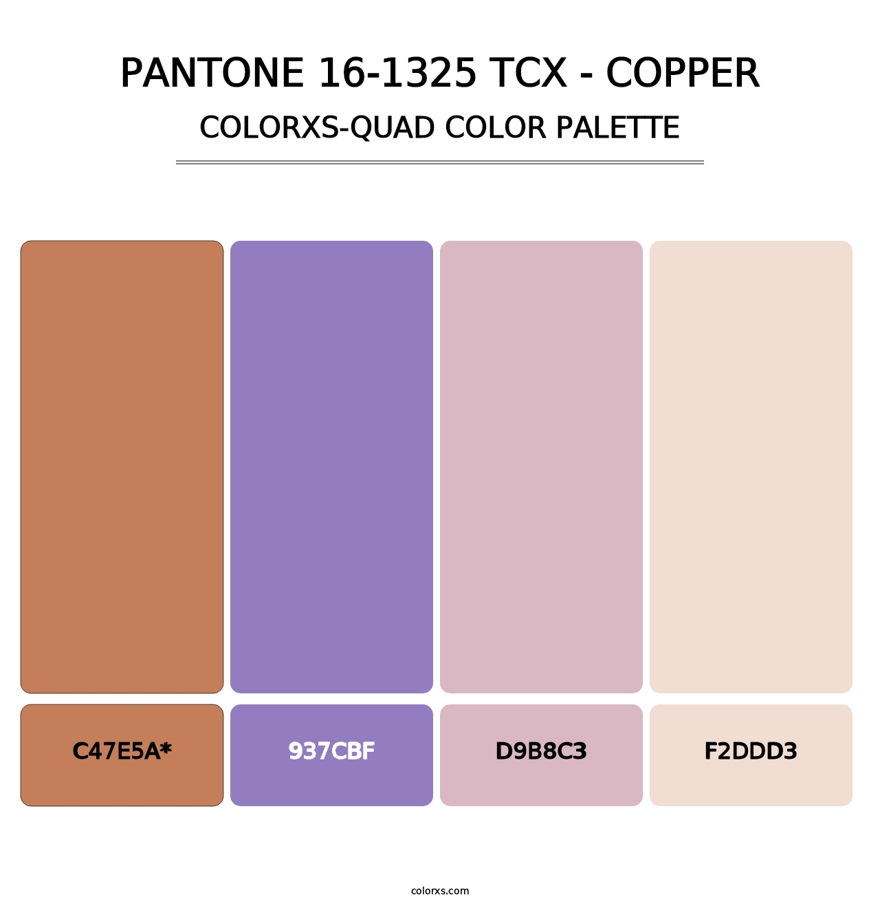 PANTONE 16-1325 TCX - Copper - Colorxs Quad Palette