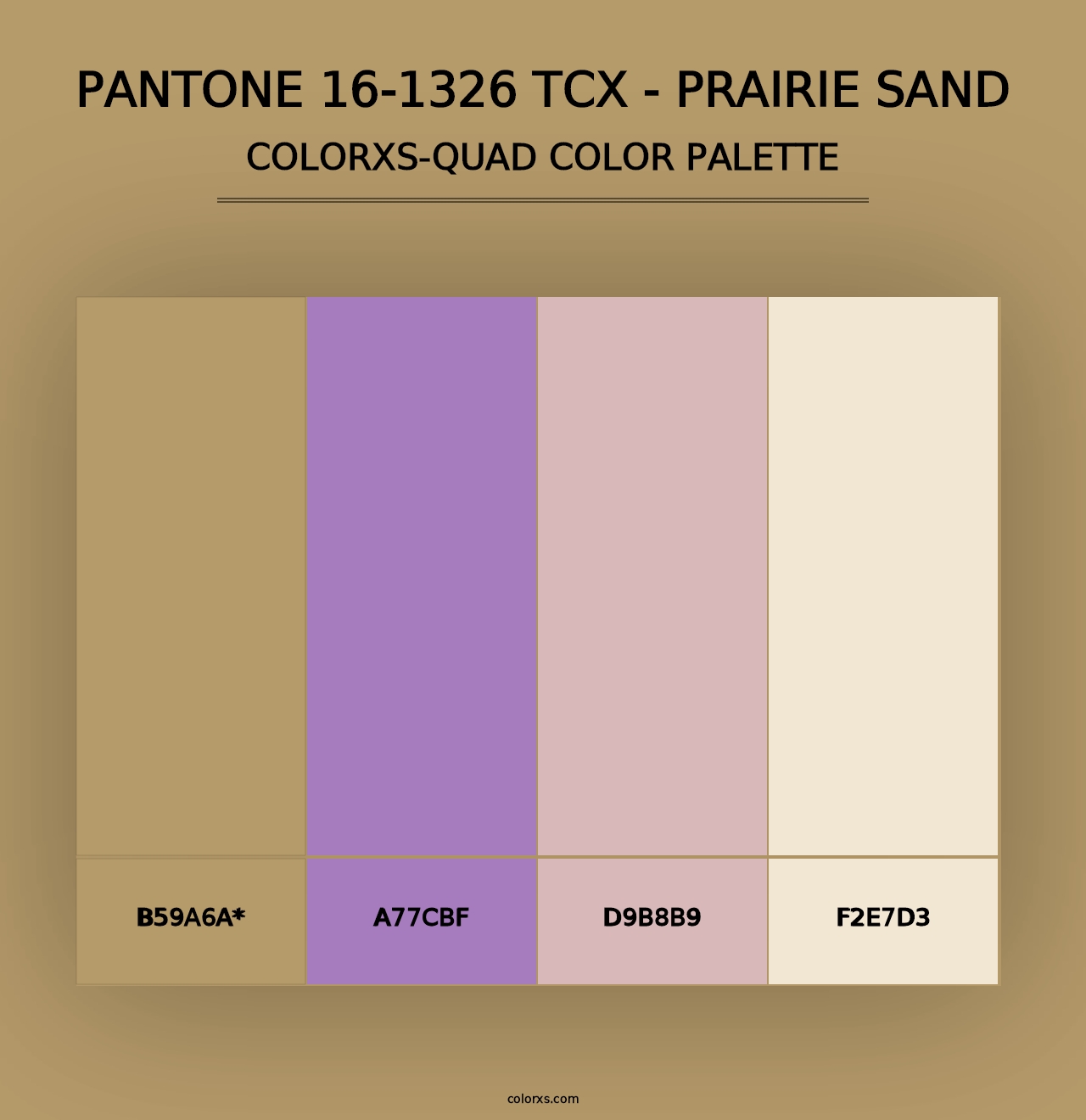 PANTONE 16-1326 TCX - Prairie Sand - Colorxs Quad Palette