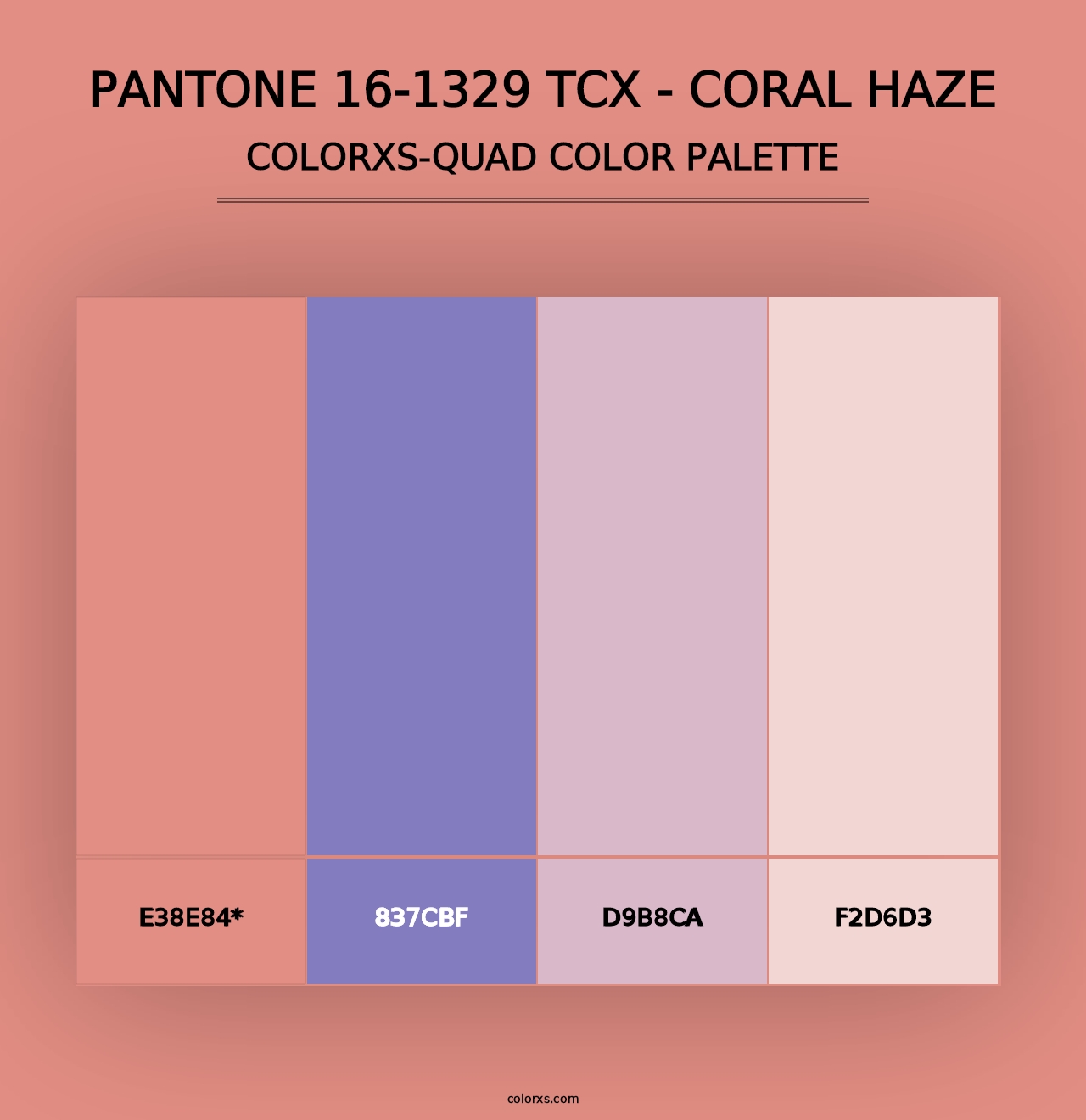 PANTONE 16-1329 TCX - Coral Haze - Colorxs Quad Palette