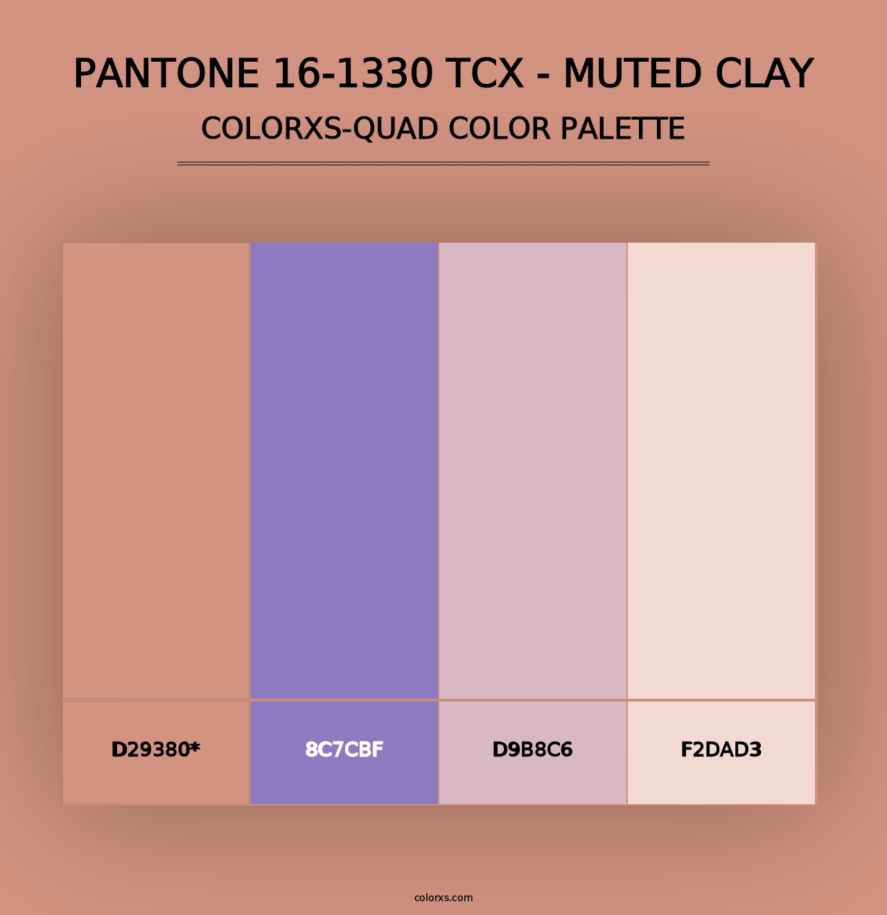 PANTONE 16-1330 TCX - Muted Clay - Colorxs Quad Palette