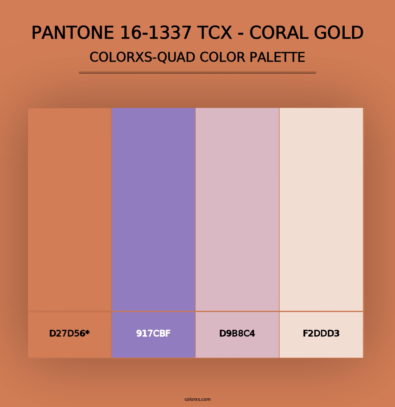 PANTONE 16-1337 TCX - Coral Gold - Colorxs Quad Palette