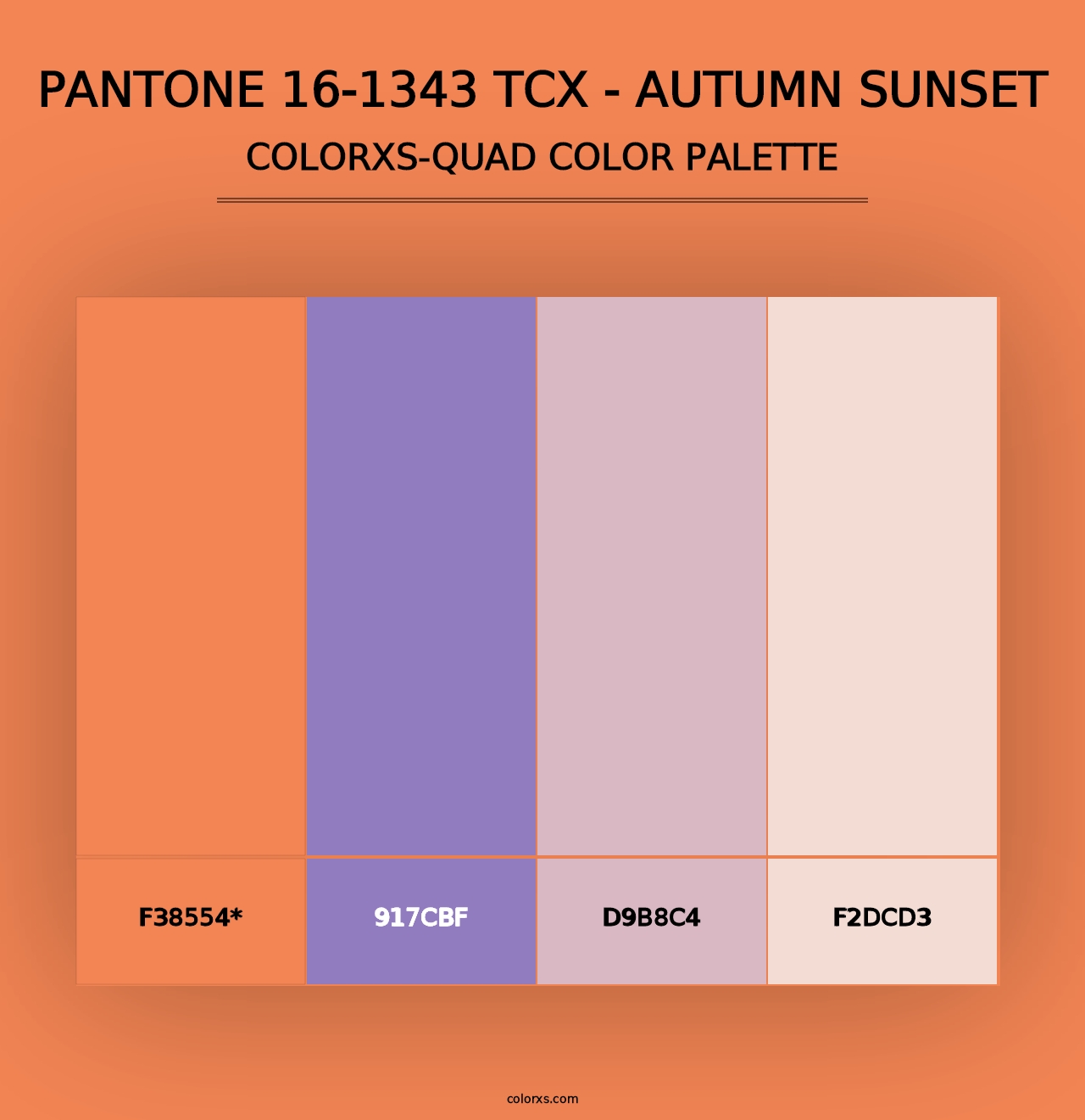 PANTONE 16-1343 TCX - Autumn Sunset - Colorxs Quad Palette