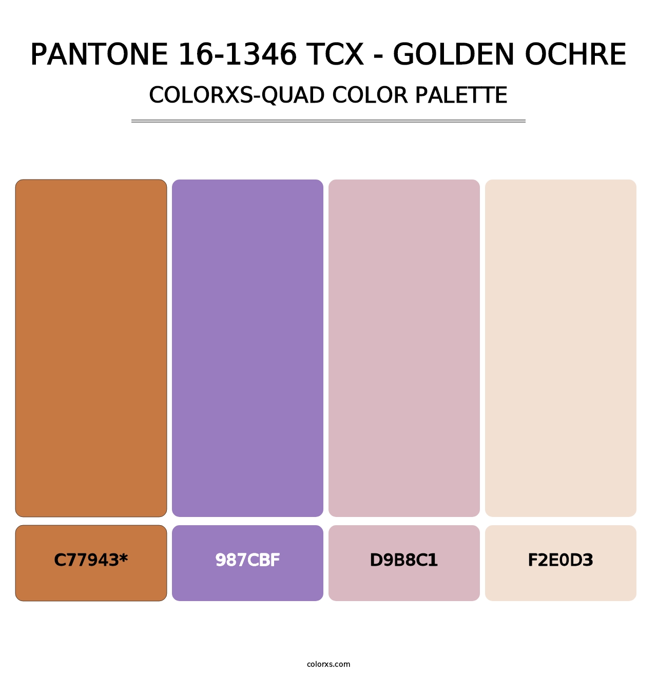 PANTONE 16-1346 TCX - Golden Ochre - Colorxs Quad Palette