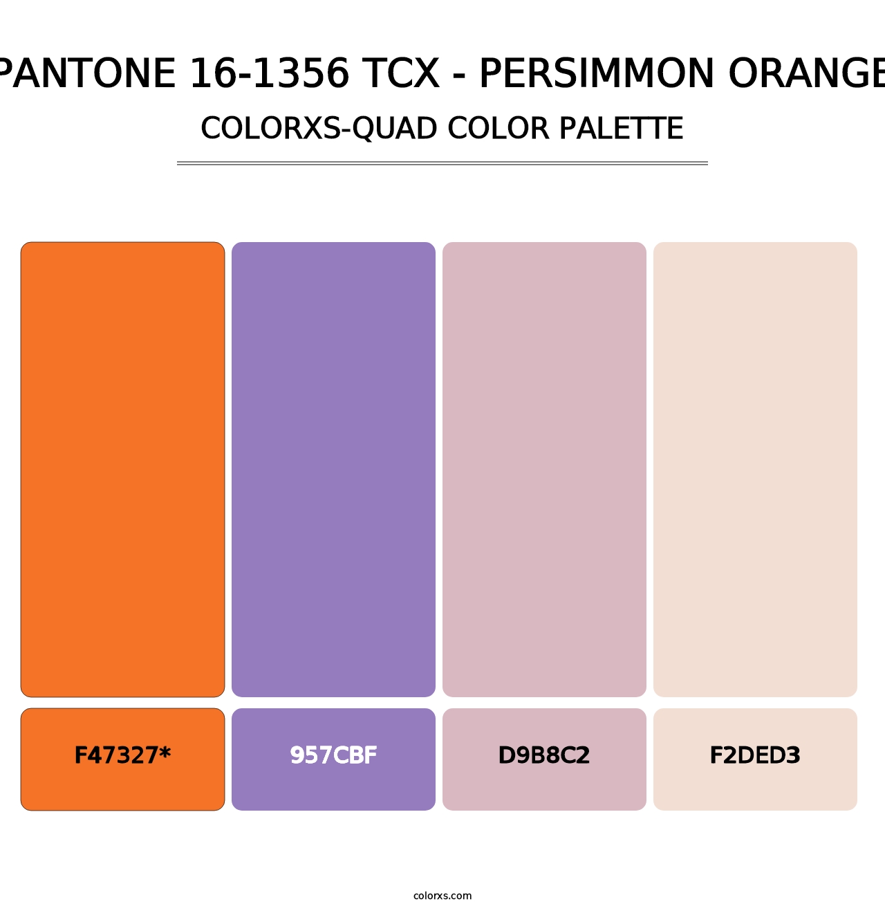 PANTONE 16-1356 TCX - Persimmon Orange - Colorxs Quad Palette